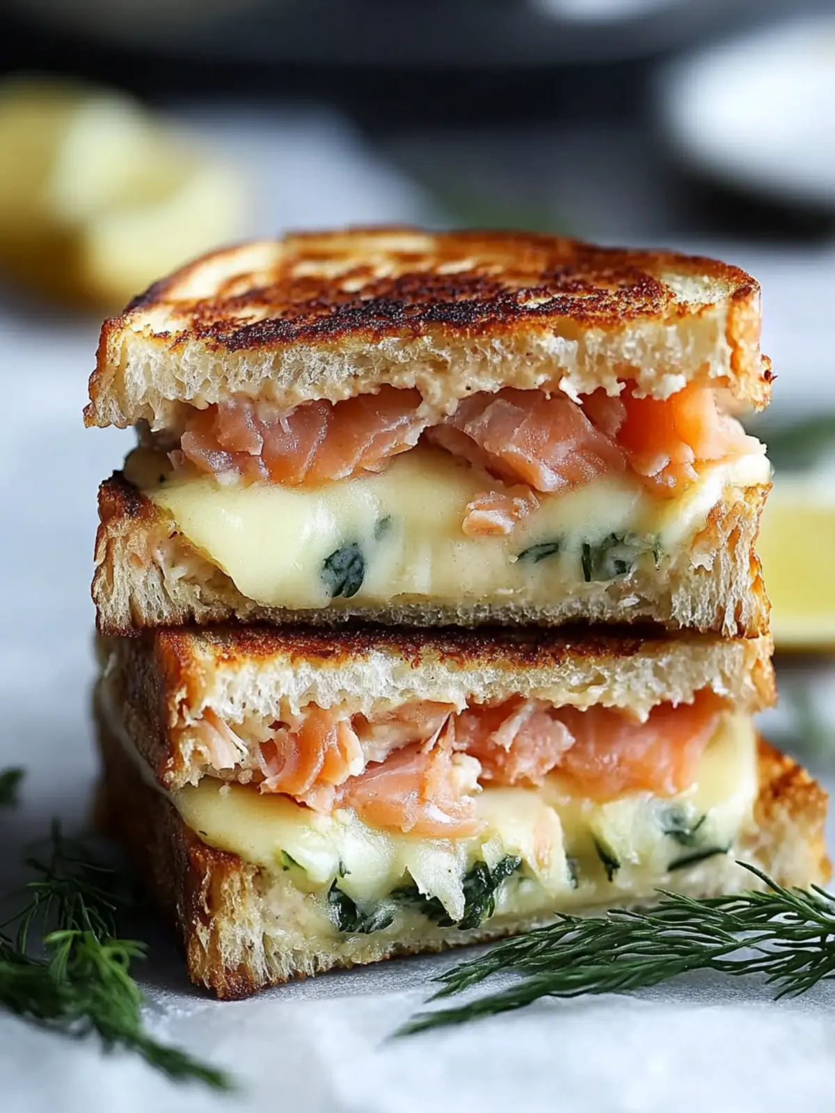 Creamy Smoked Salmon Grilled Cheese