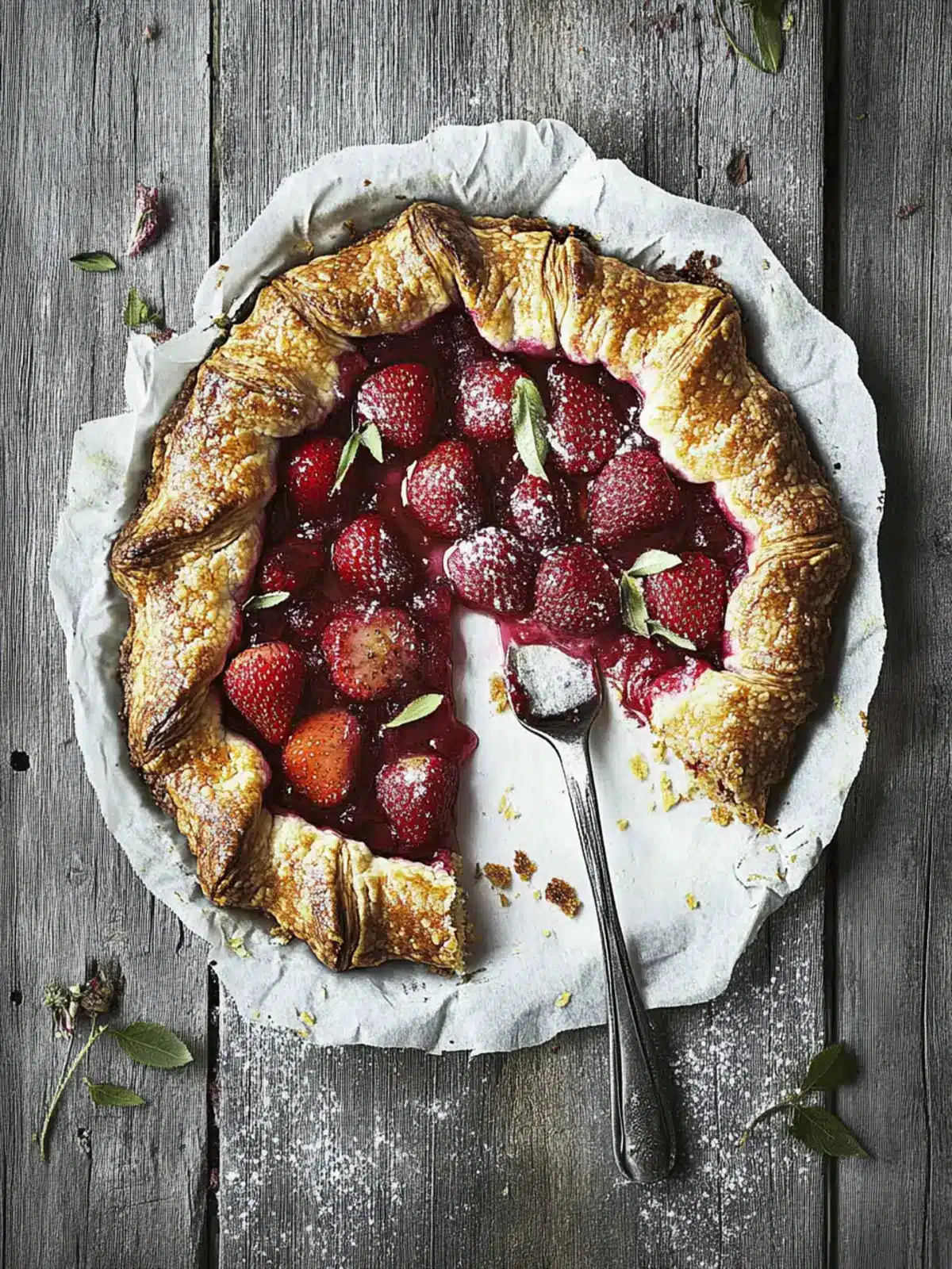 Rhubarb-strawberry galette