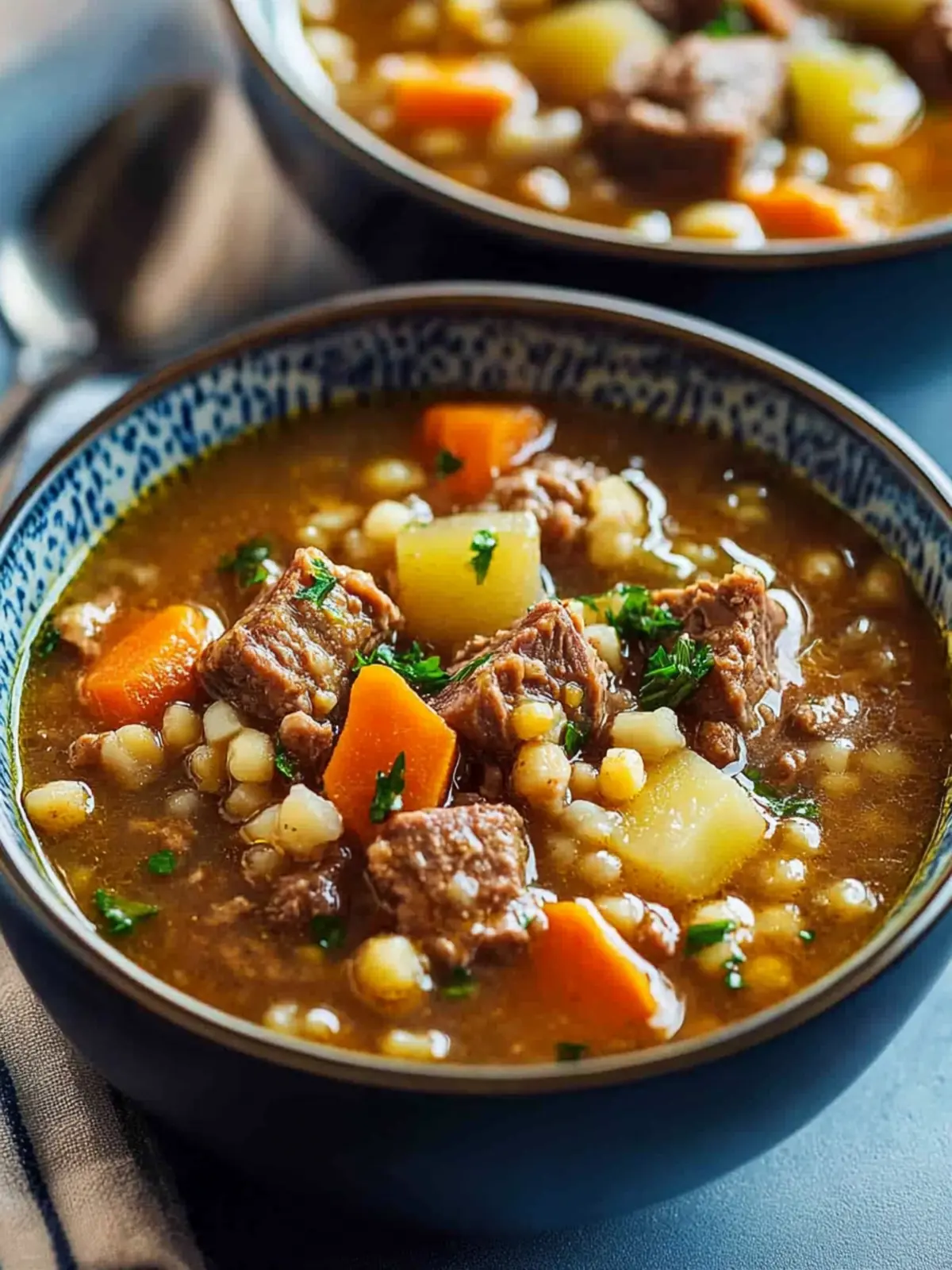 Hearty Crockpot Beef and Barley Soup