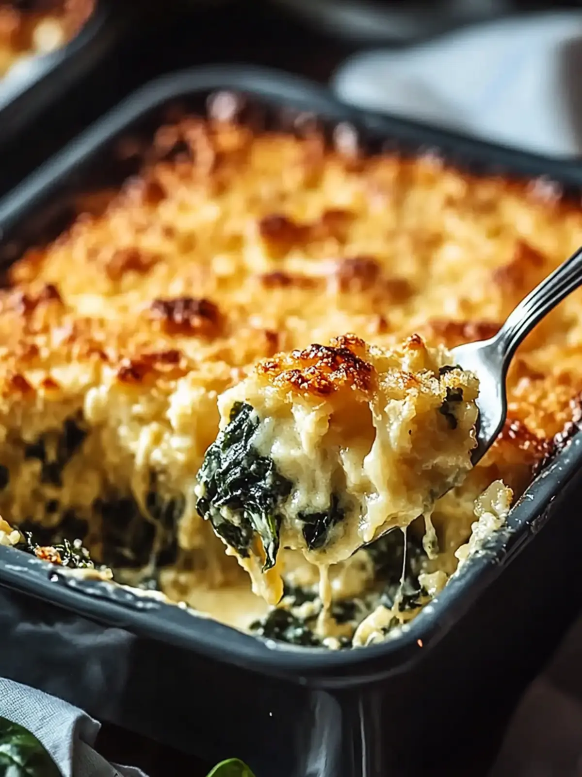 Cheesy Italian Spinach Bake