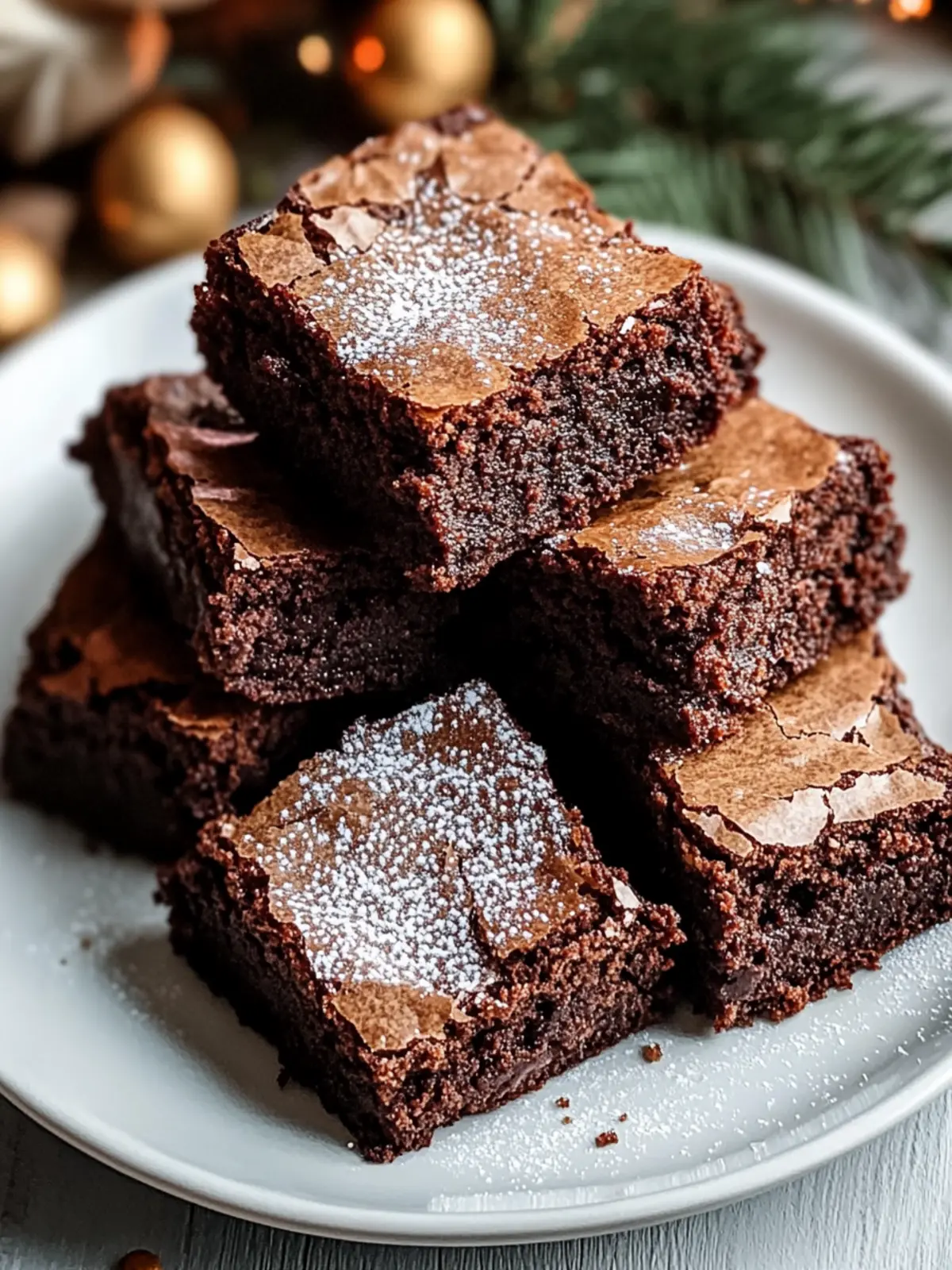 Spiced Chewy Gingerbread Brownies