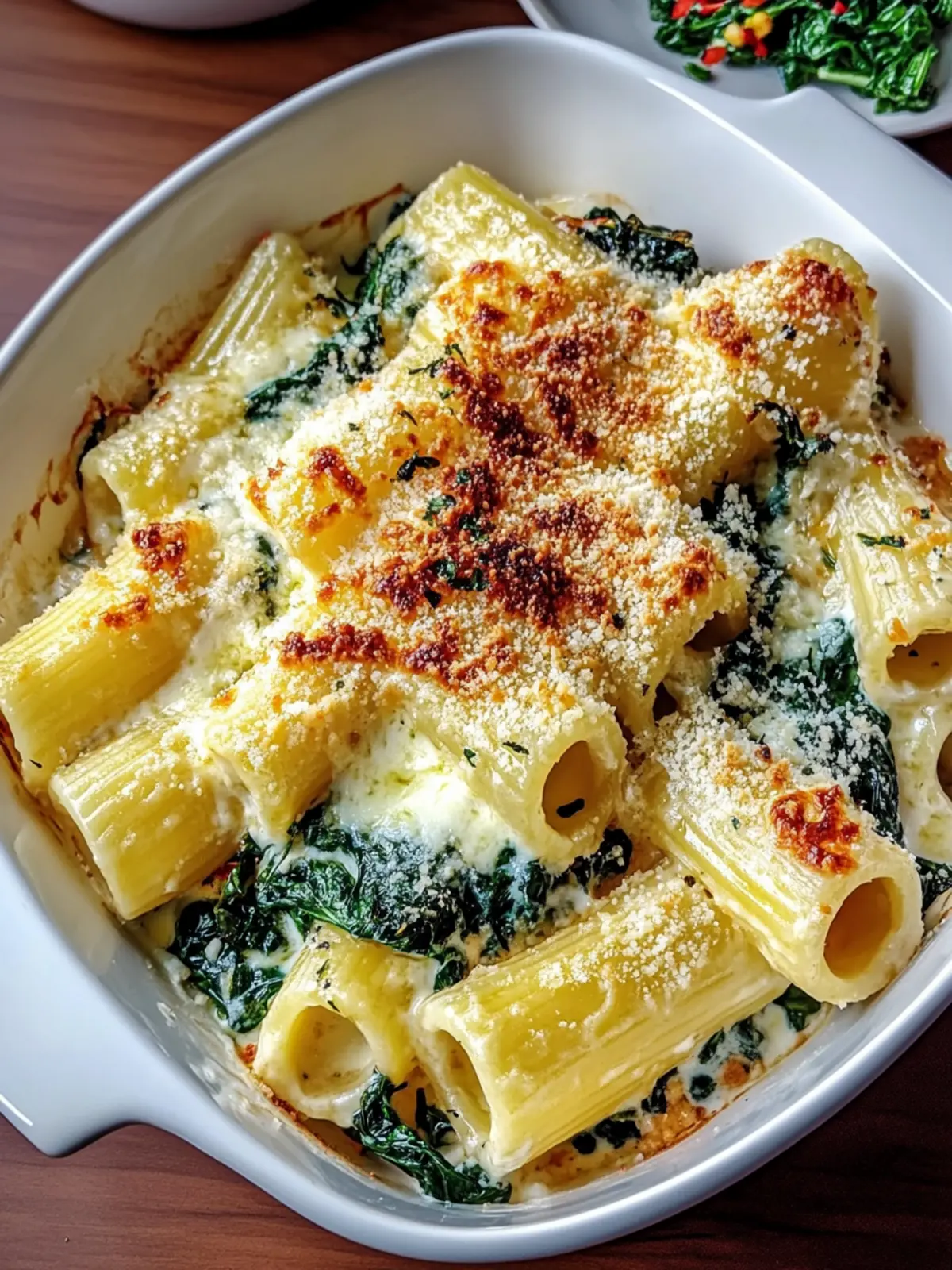Baked Rigatoni with Spinach and Ricotta