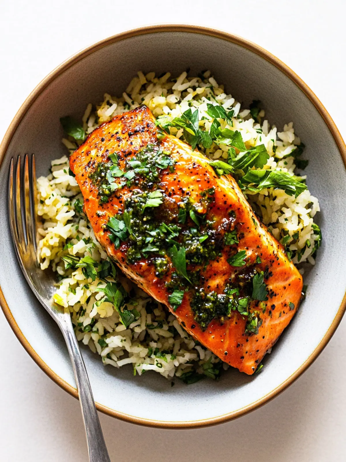 Curried Salmon & Herby Rice