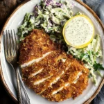 Walnut Crusted Chicken with Fennel Slaw