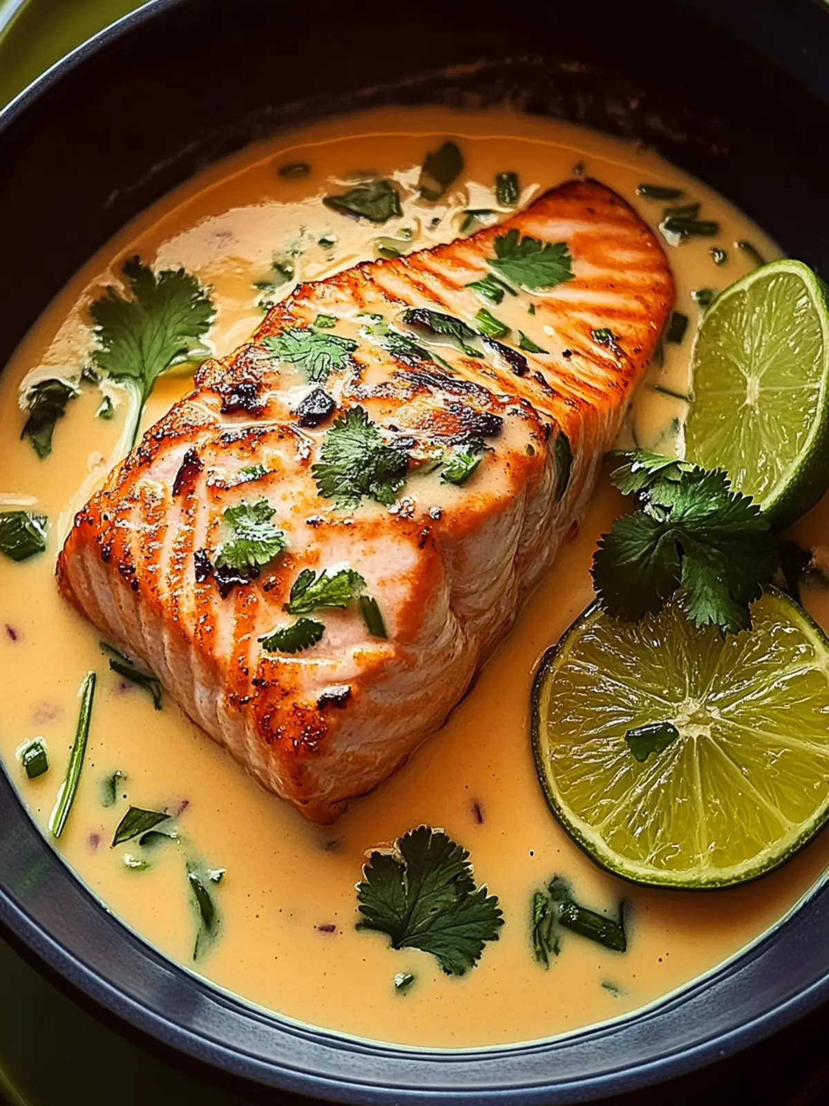 Poached Salmon in Coconut Lime Sauce