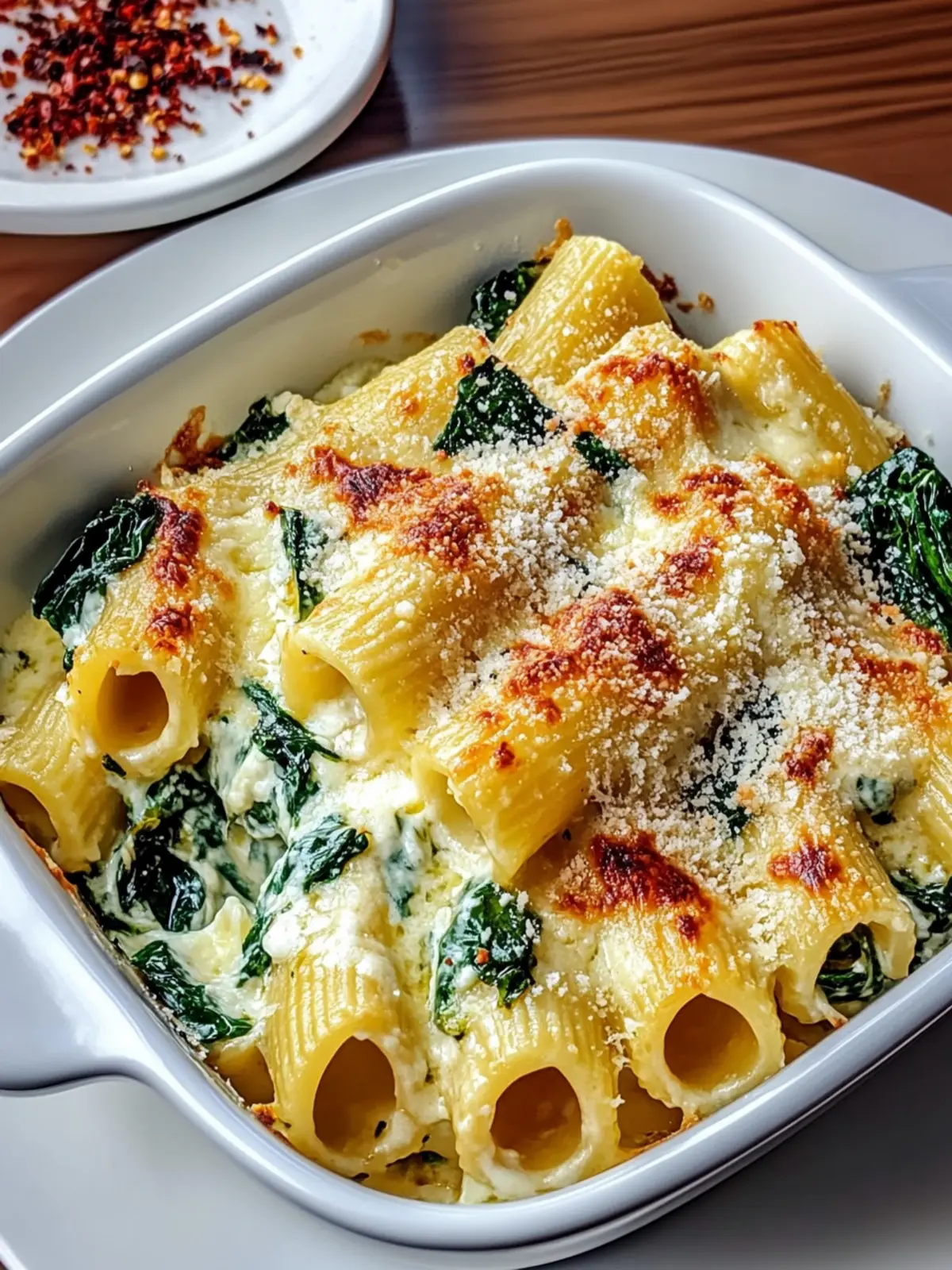 Baked Rigatoni with Spinach and Ricotta
