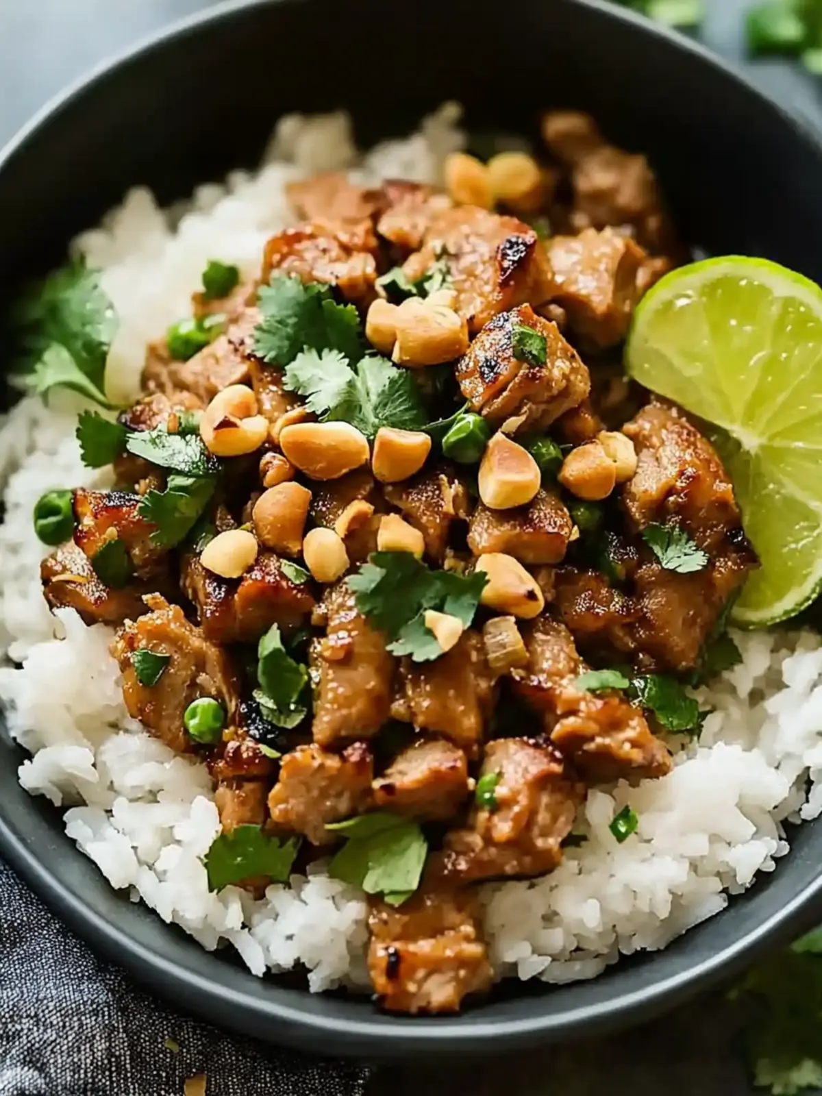 Ginger Lime Pork with Coconut Rice