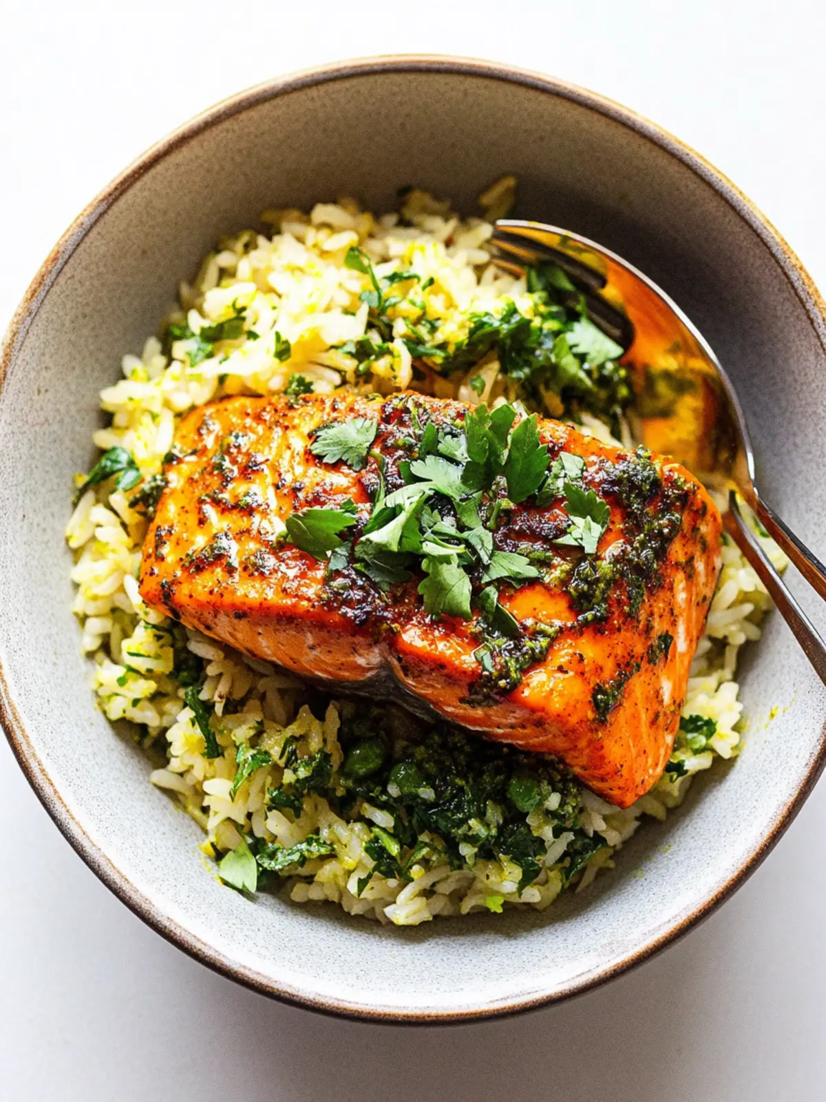 Curried Salmon & Herby Rice