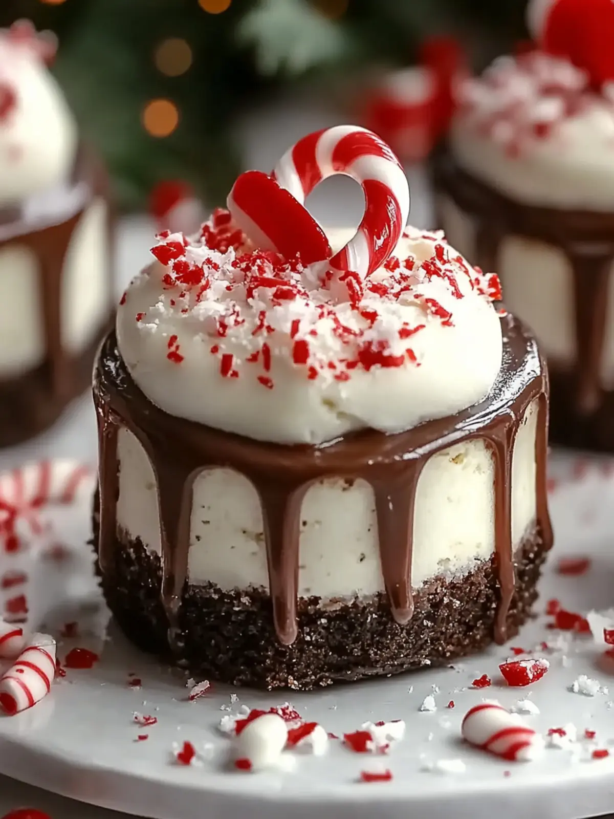 Hot Cocoa Peppermint Cheesecake Bites