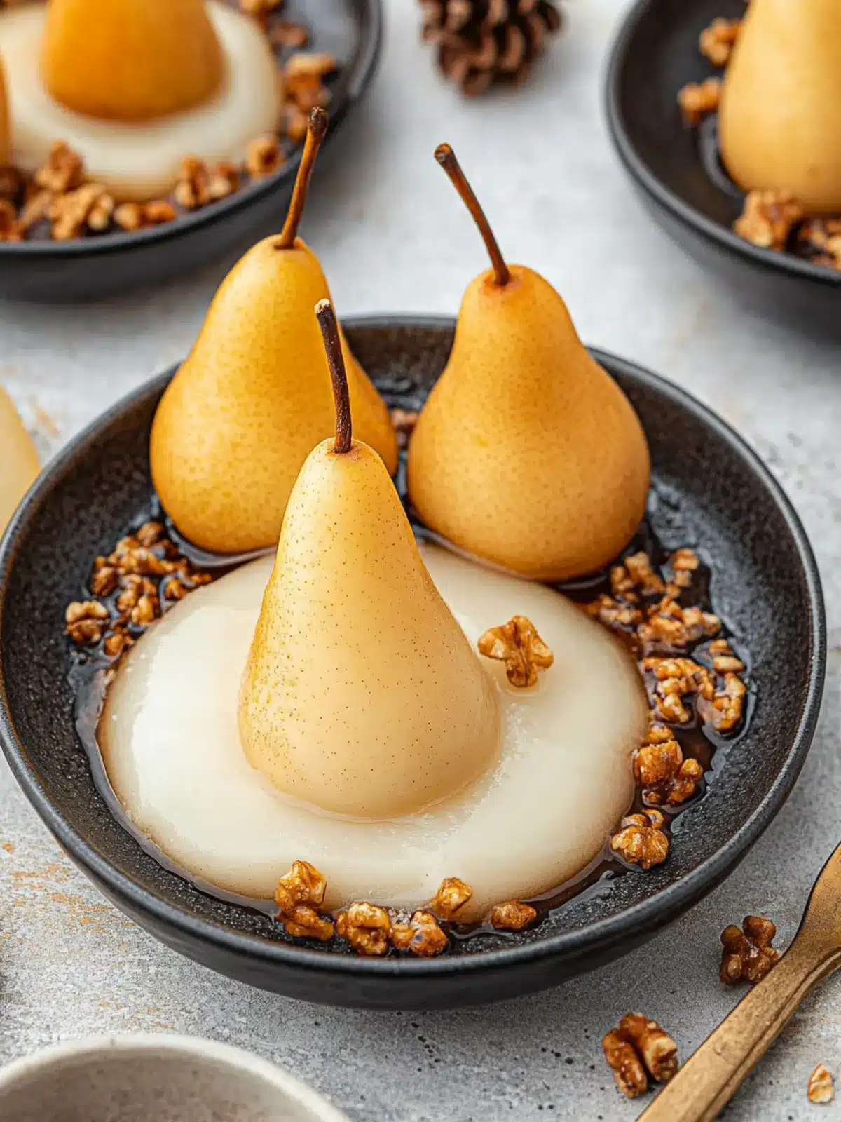 Vanilla Bourbon Poached Pears