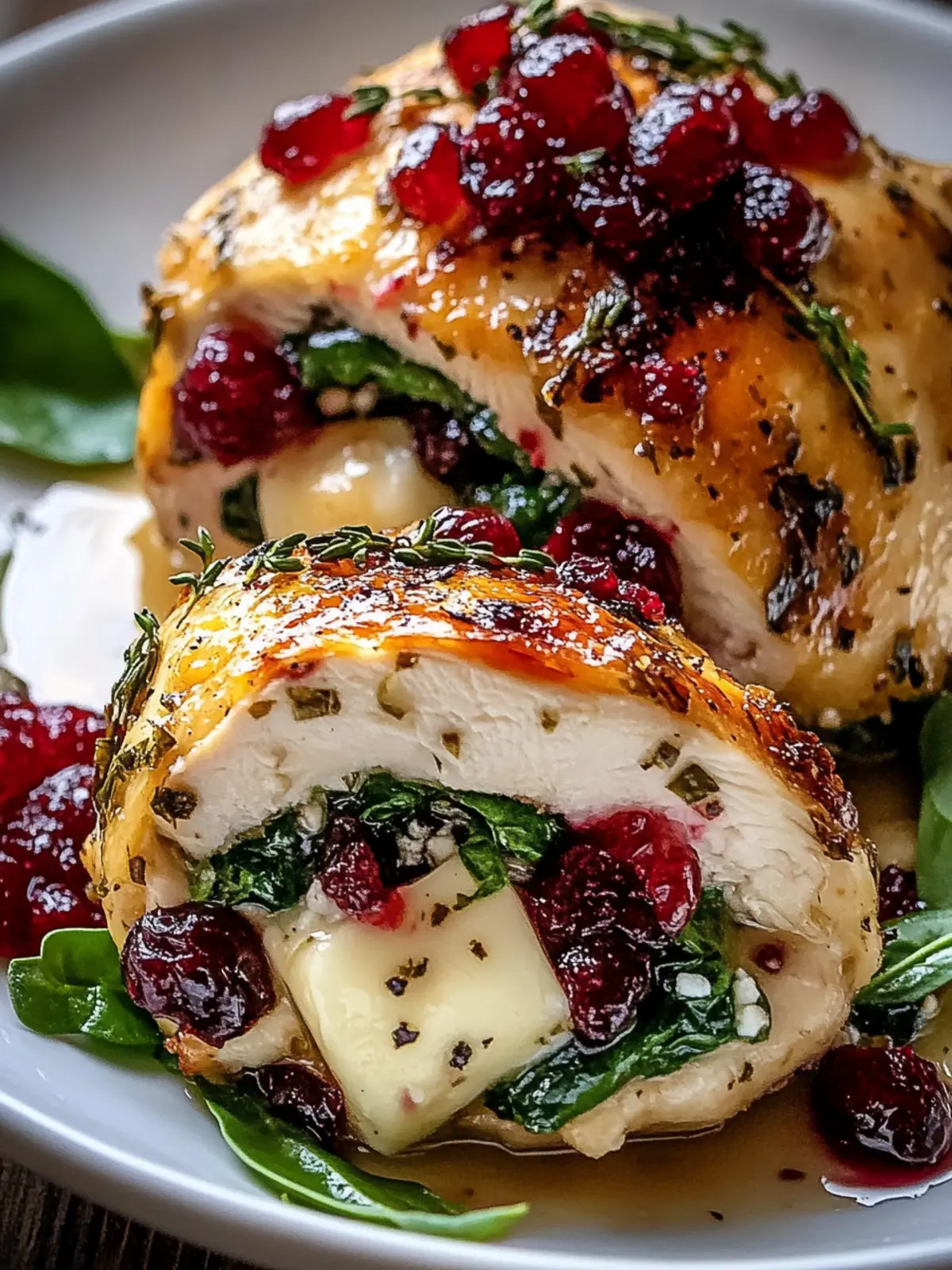 Cranberry & Spinach Stuffed Chicken with Brie