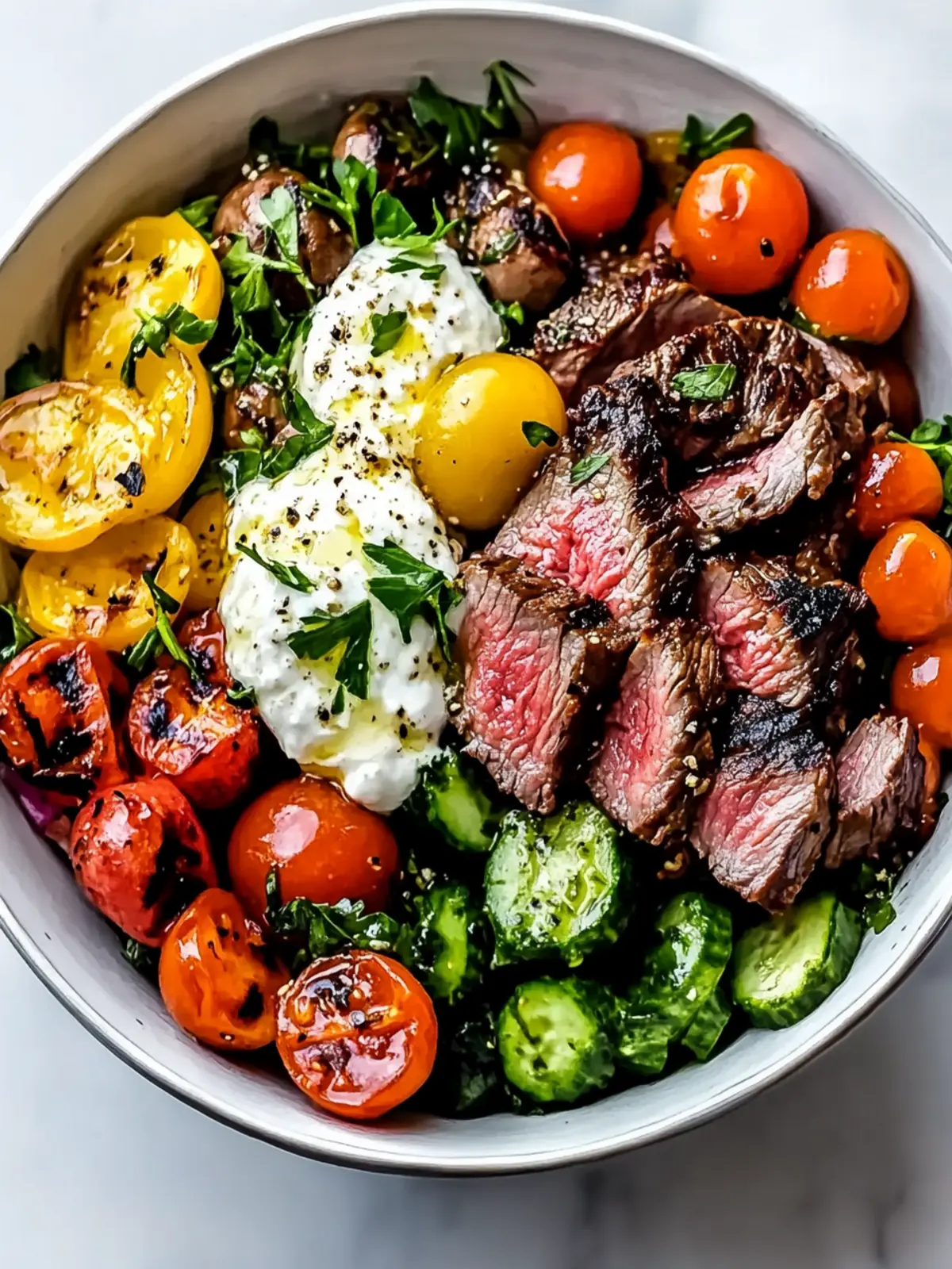 Quick & Easy Mediterranean Steak Bowl