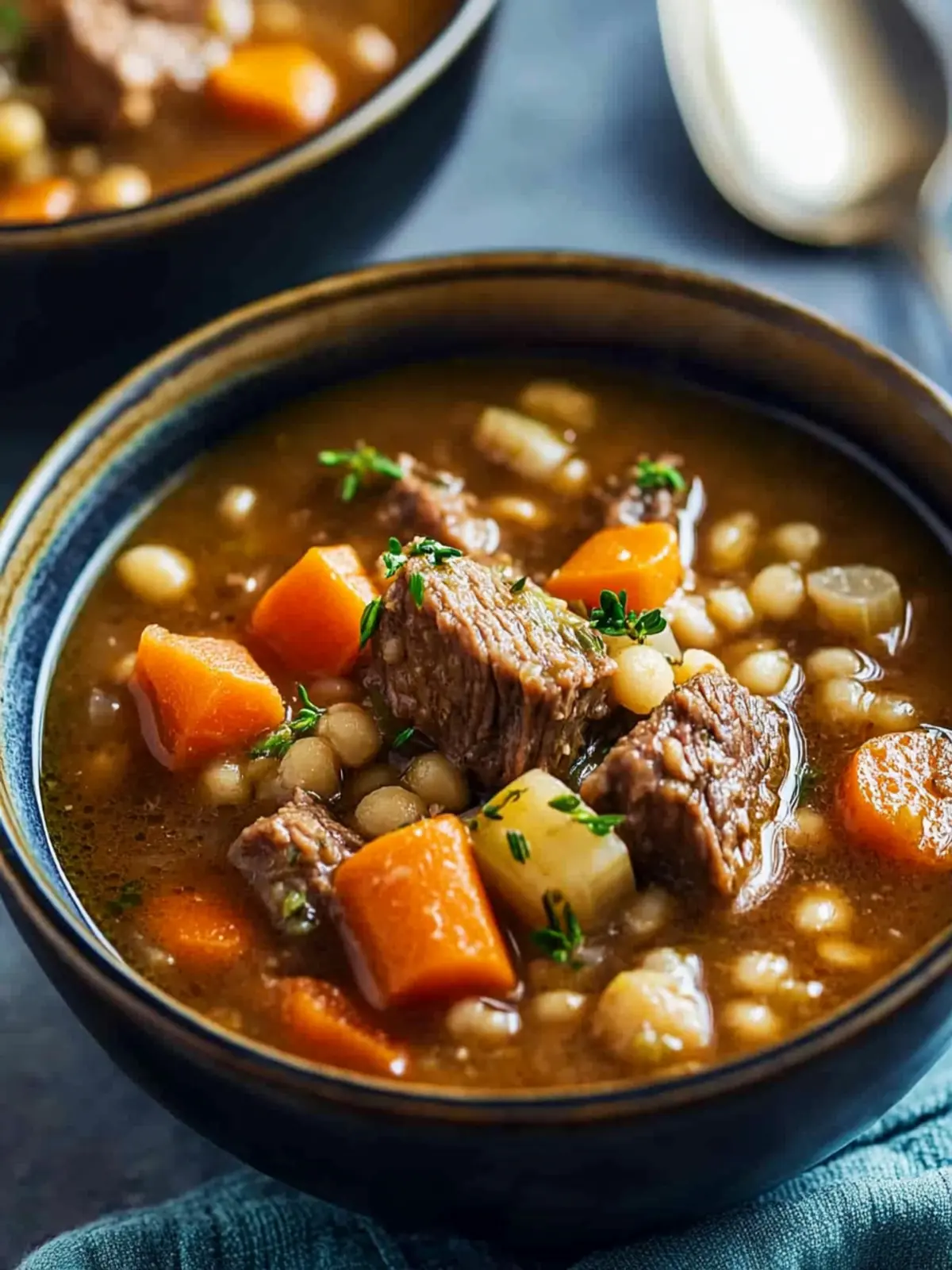 Hearty Crockpot Beef and Barley Soup