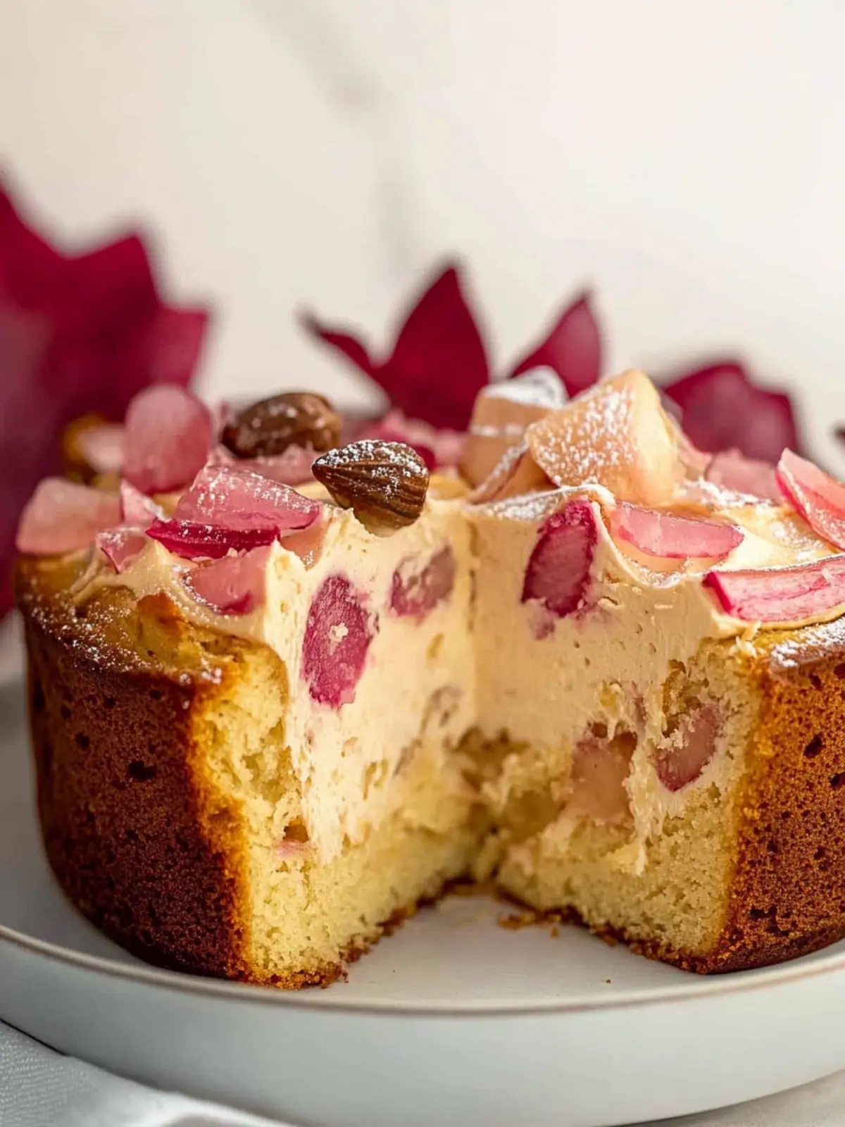 Rhubarb Marzipan Cake