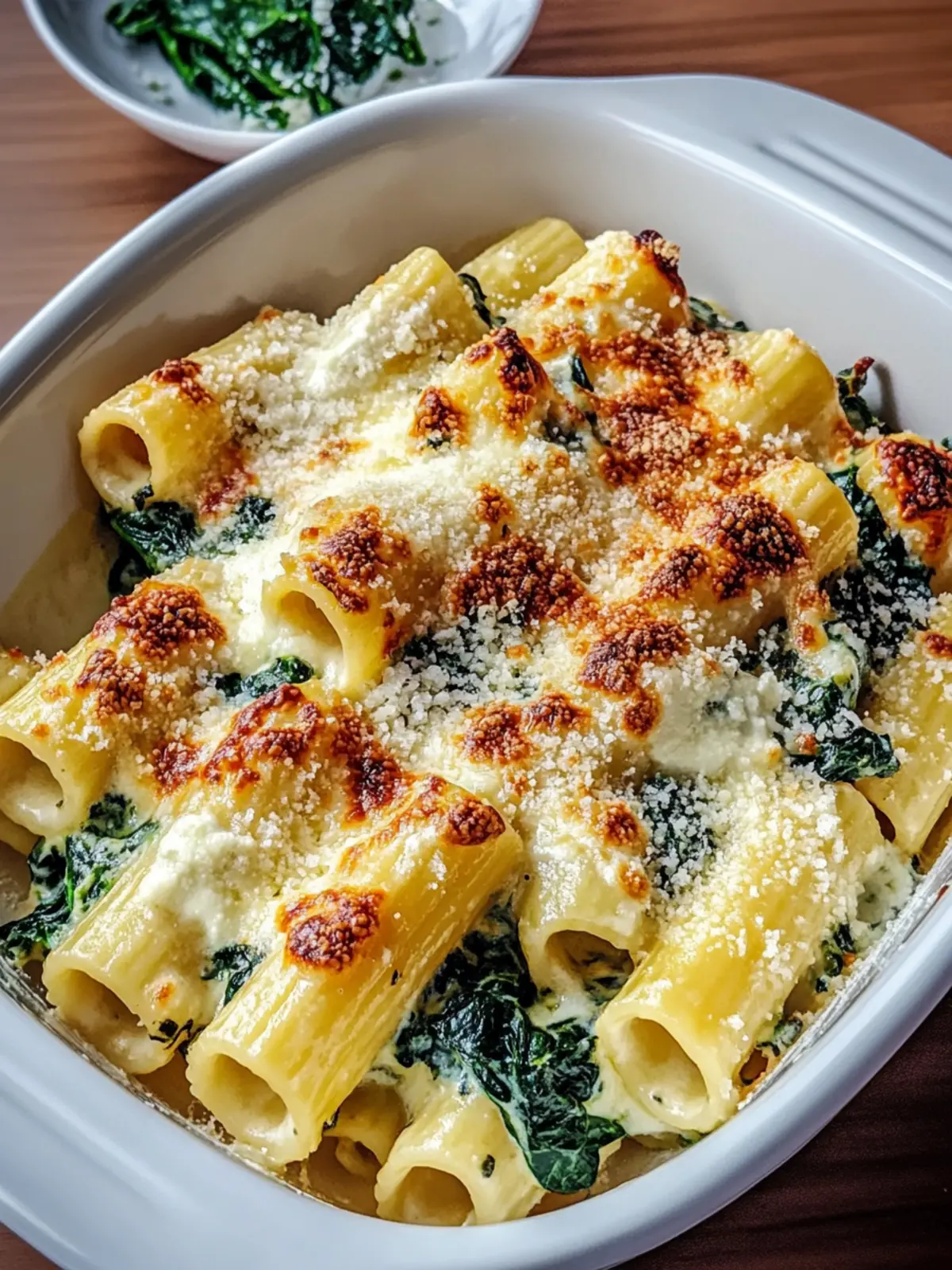 Baked Rigatoni with Spinach and Ricotta