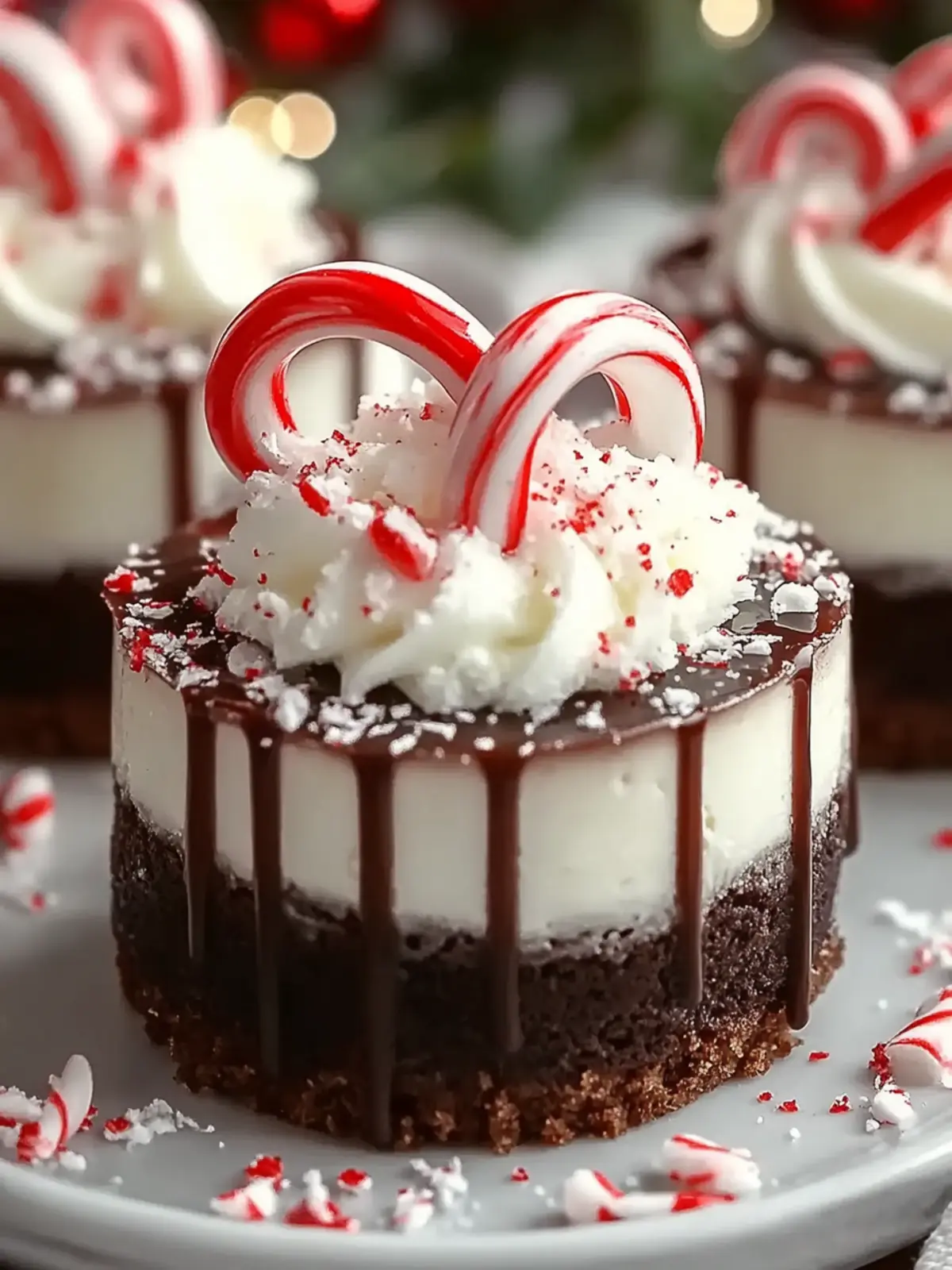 Hot Cocoa Peppermint Cheesecake Bites