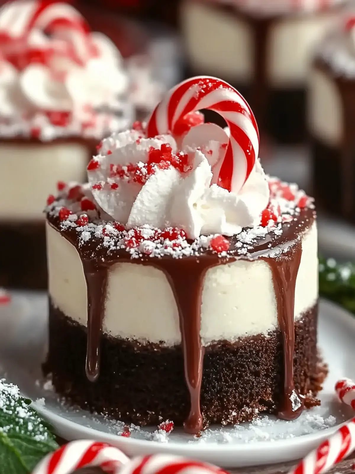 Hot Cocoa Peppermint Cheesecake Bites