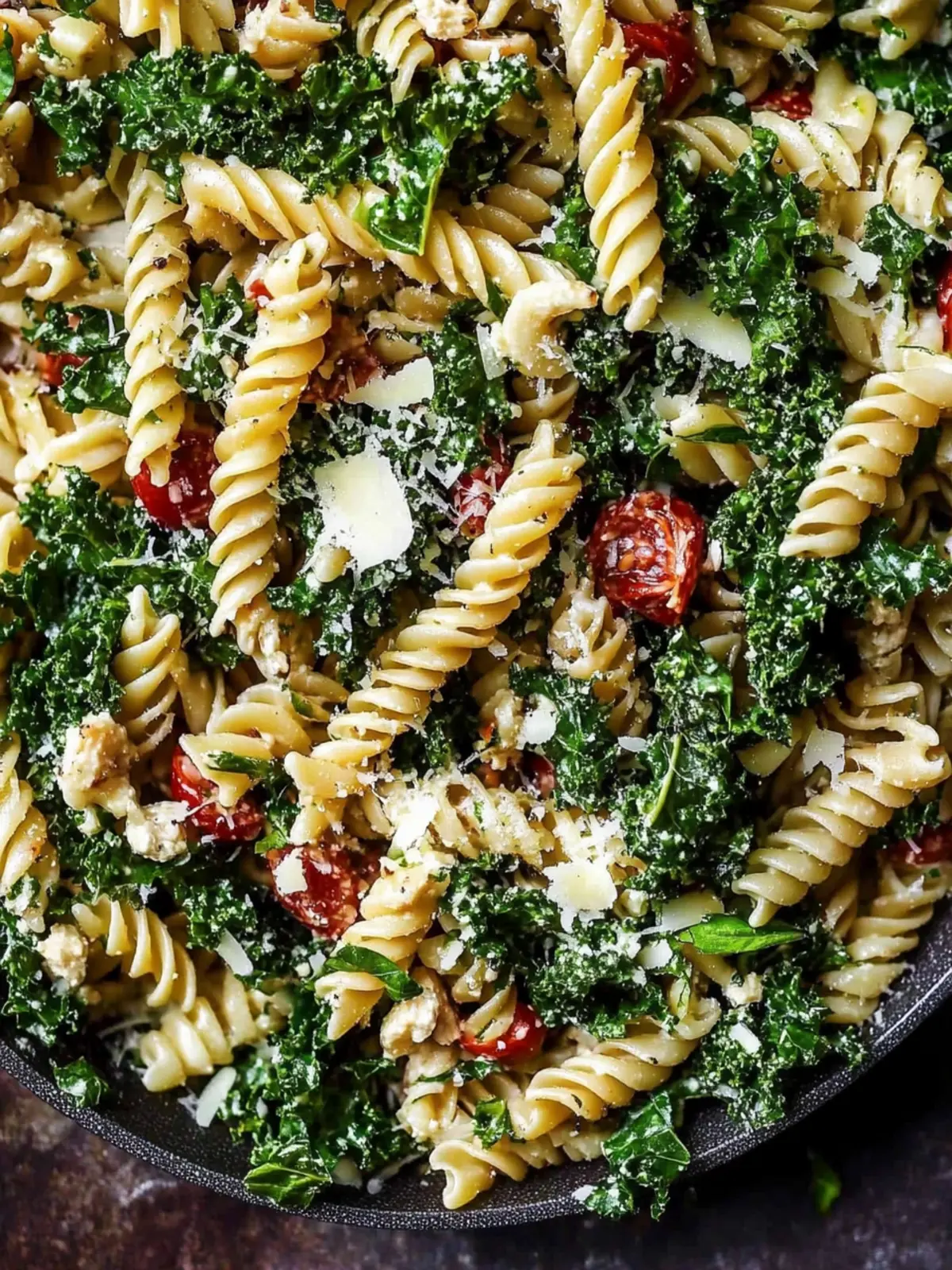 Mediterranean Pasta & Kale Salad with Garlic Basil