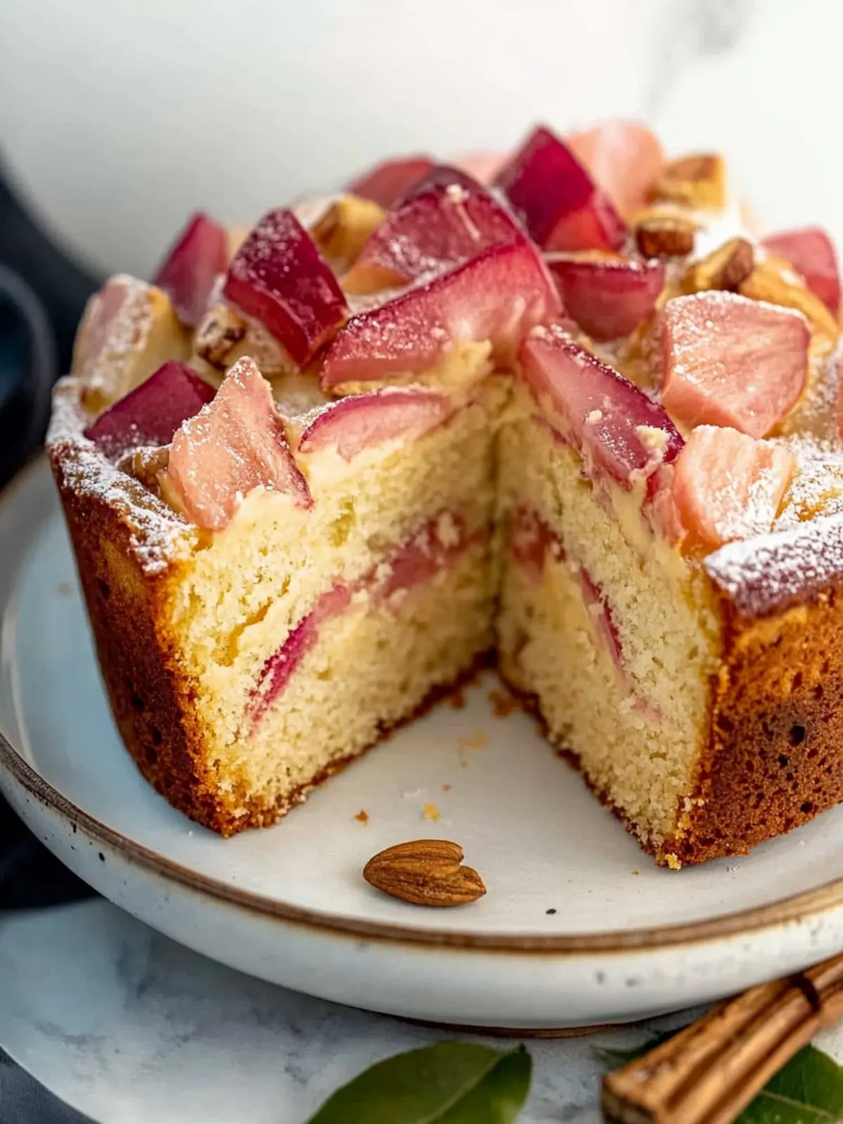 Rhubarb Marzipan Cake