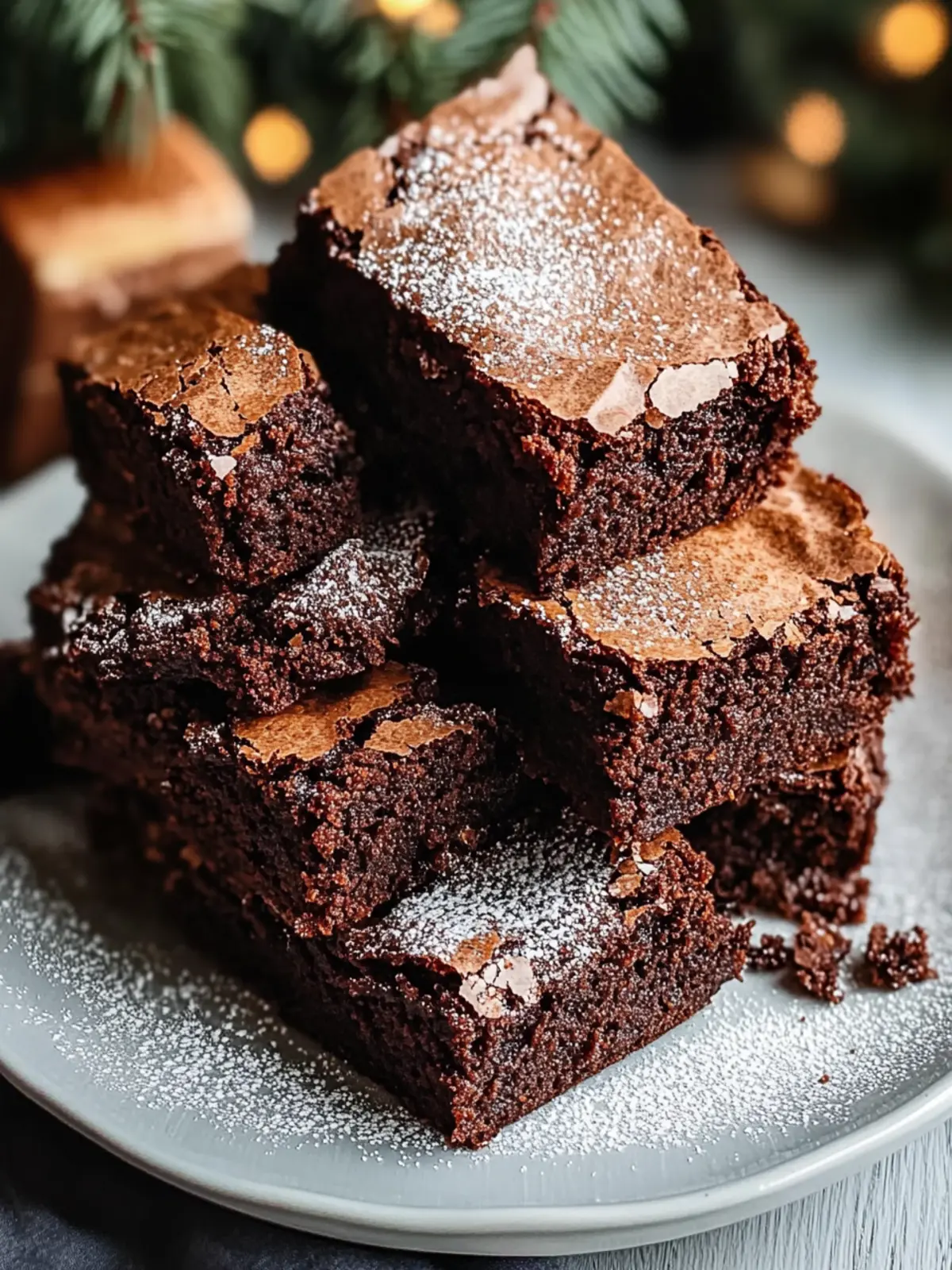 Spiced Chewy Gingerbread Brownies