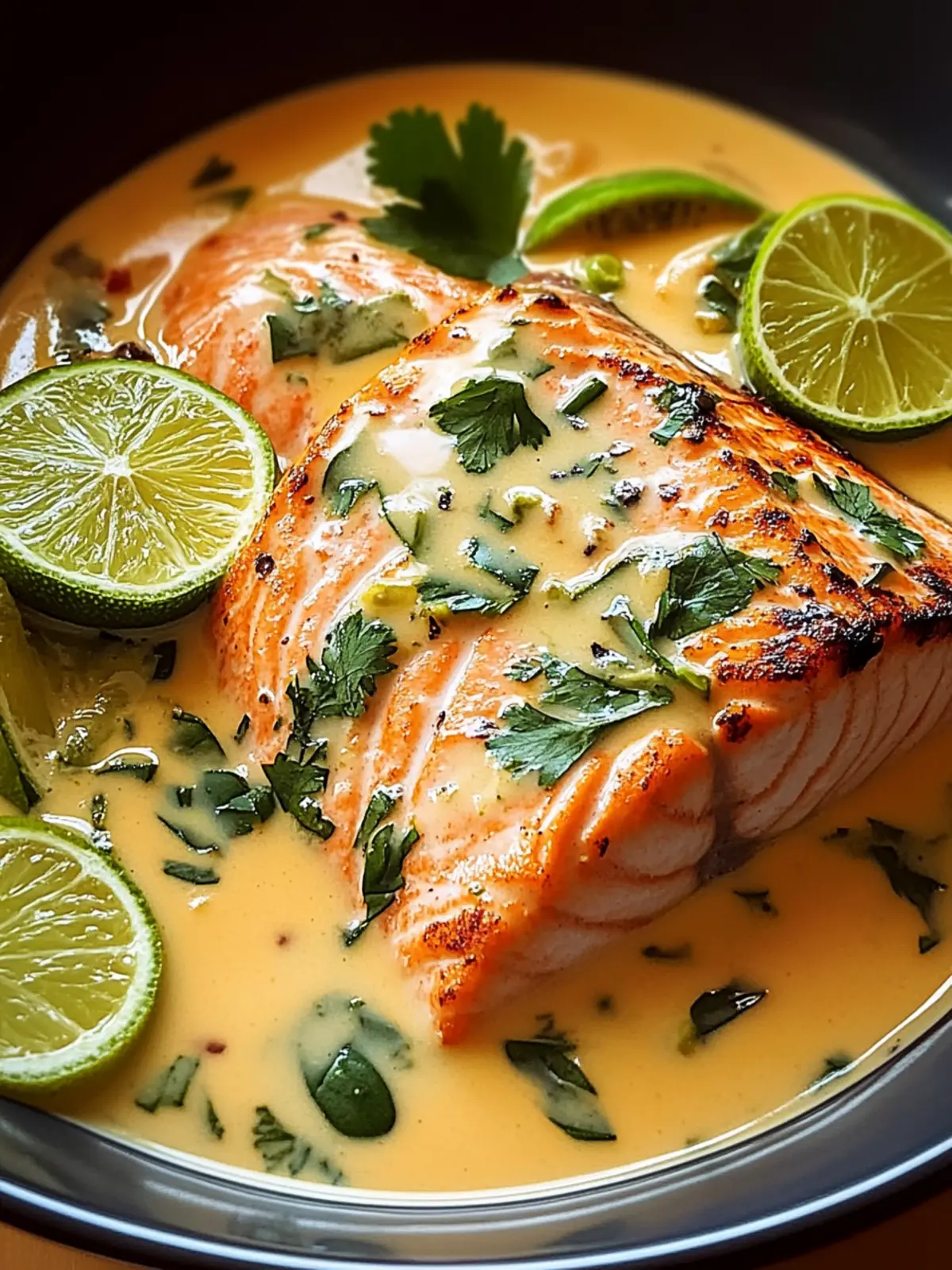 Poached Salmon in Coconut Lime Sauce