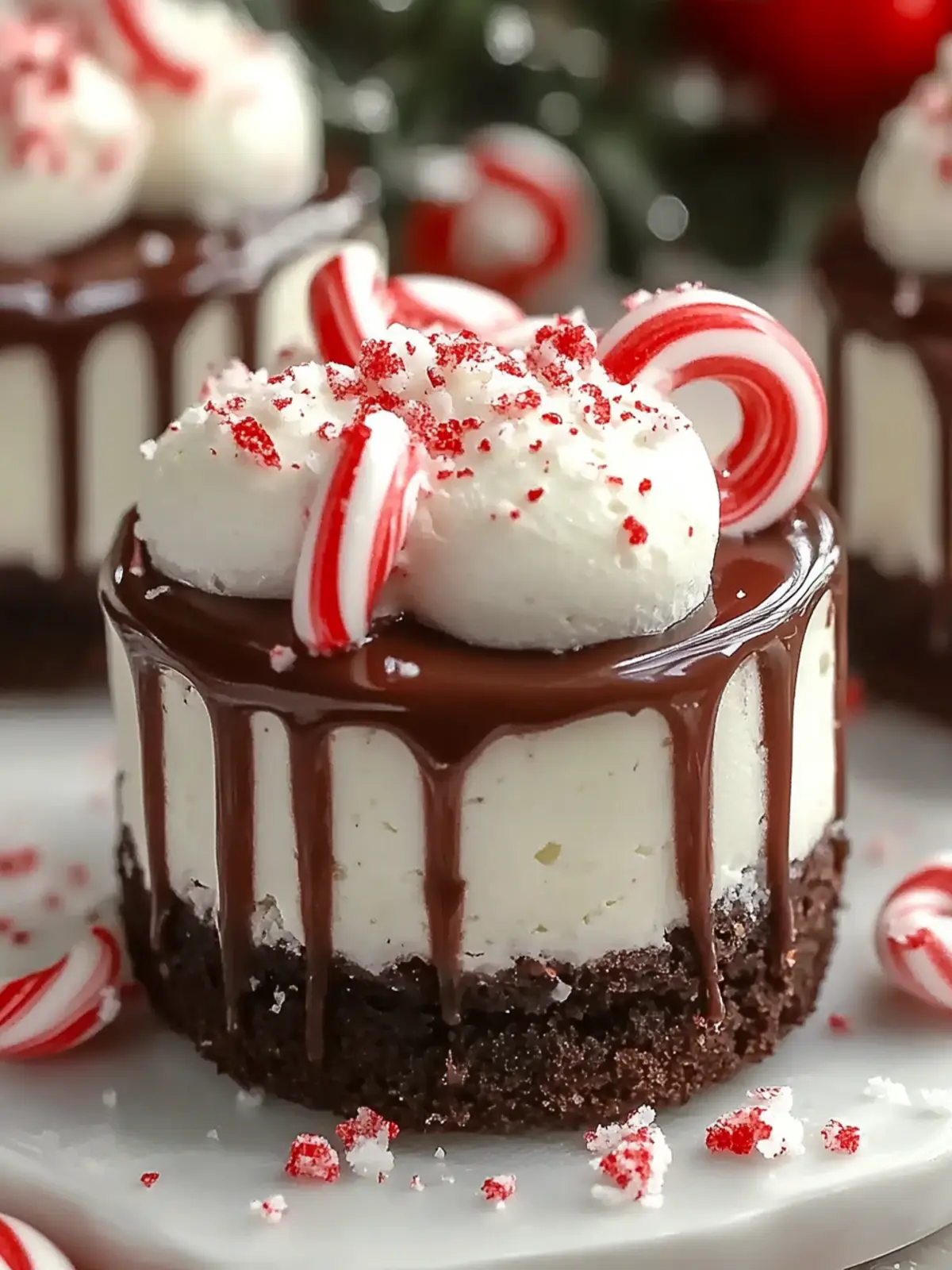 Hot Cocoa Peppermint Cheesecake Bites