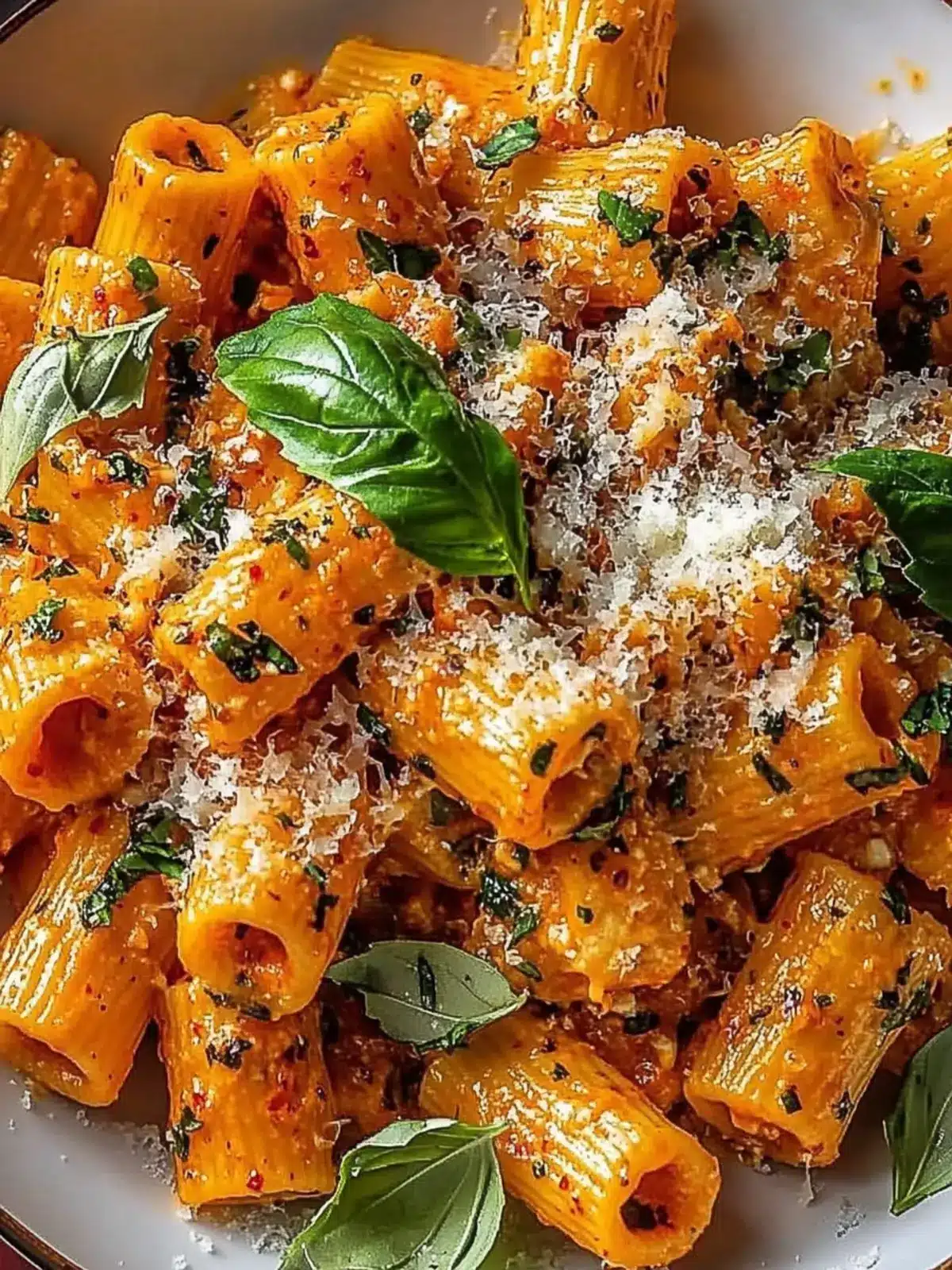 Spicy Vodka Rigatoni Pasta
