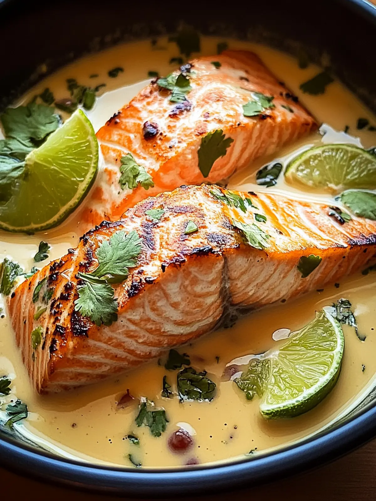 Poached Salmon in Coconut Lime Sauce
