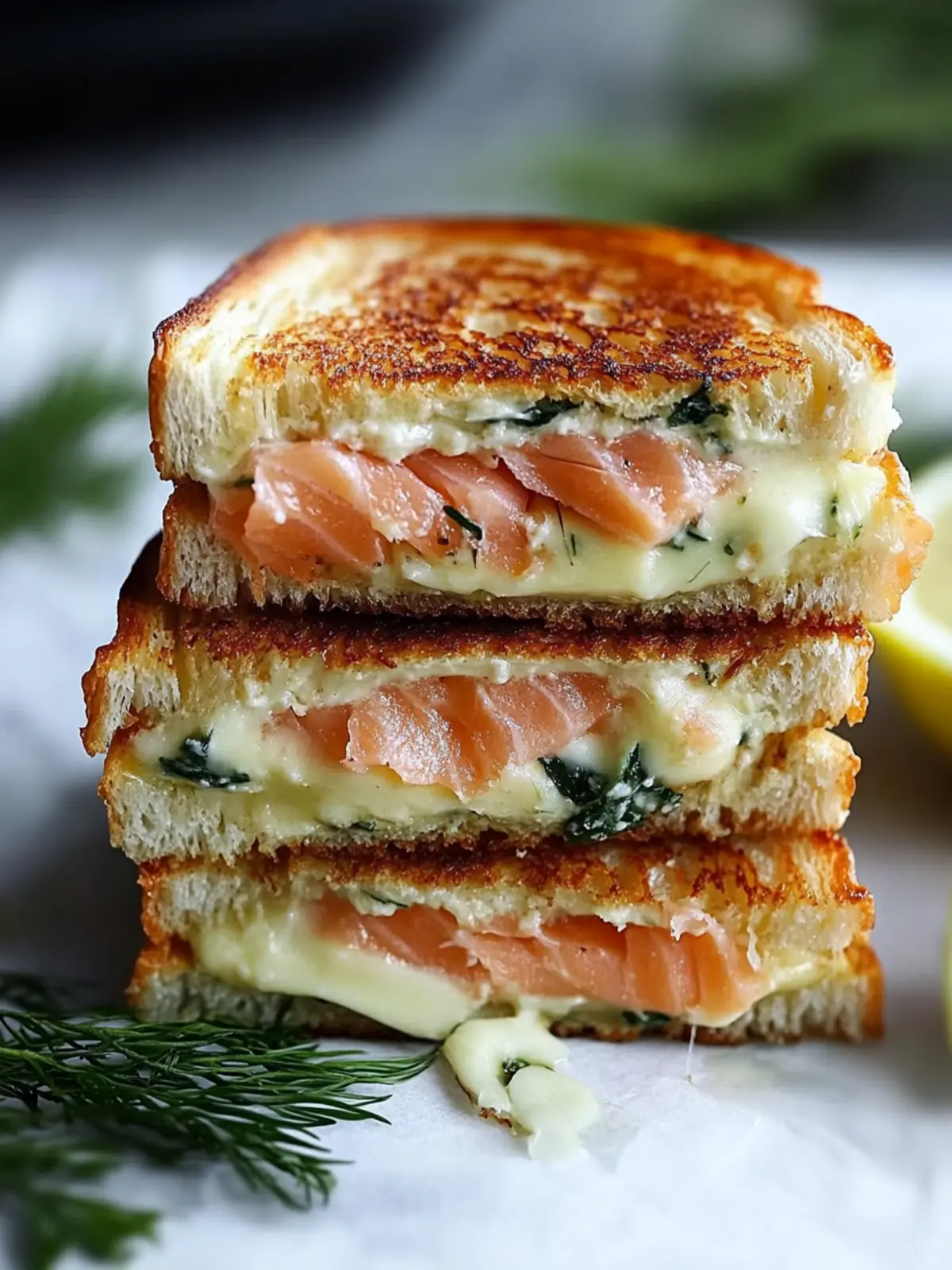 Creamy Smoked Salmon Grilled Cheese