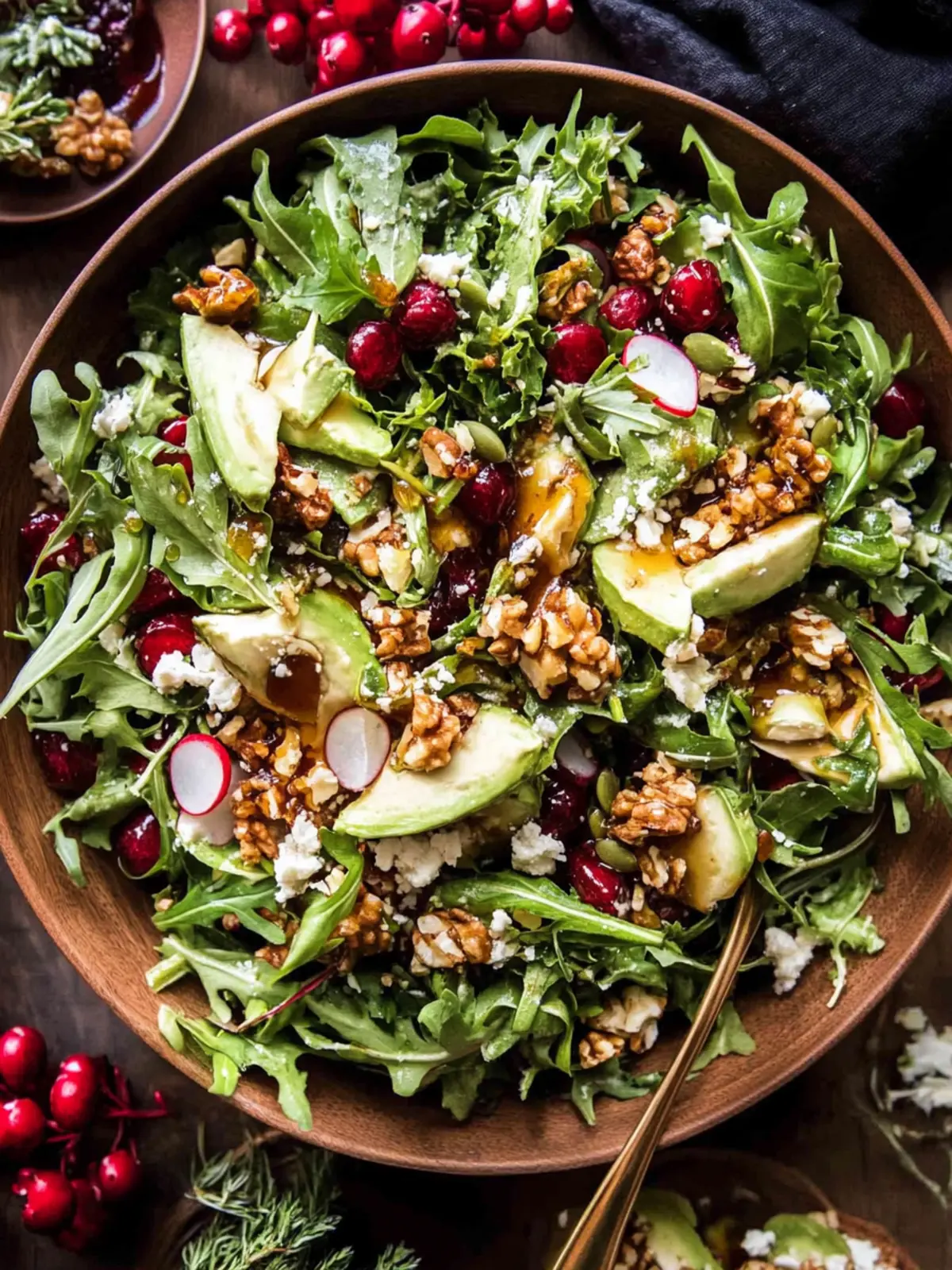 Christmas Salad with Honey Mustard Dressing