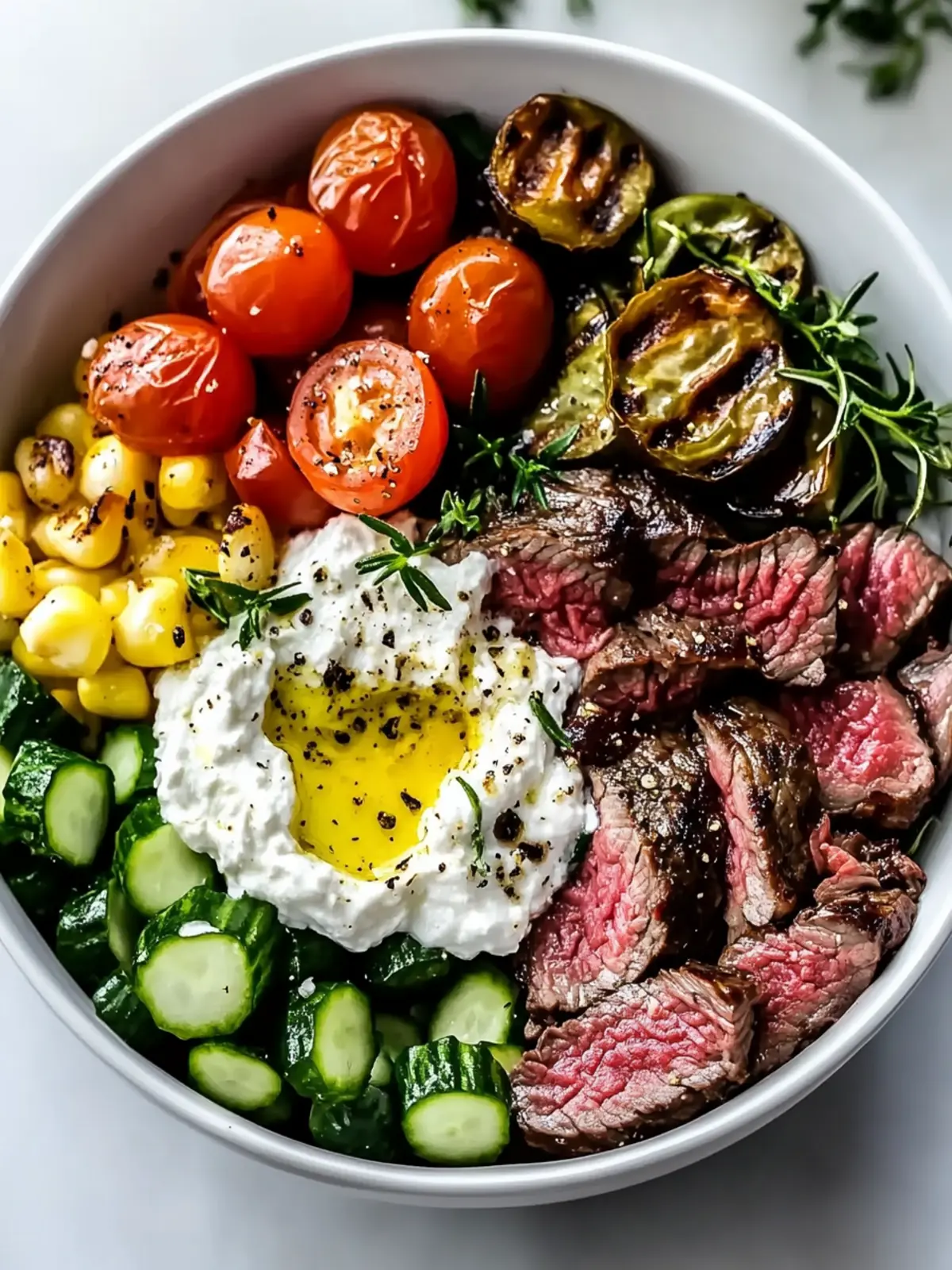 Quick & Easy Mediterranean Steak Bowl