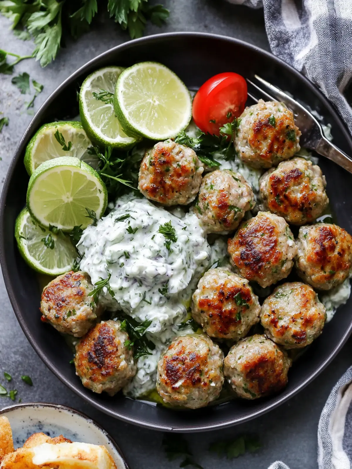 Greek Turkey Meatballs with Tzatziki Sauce