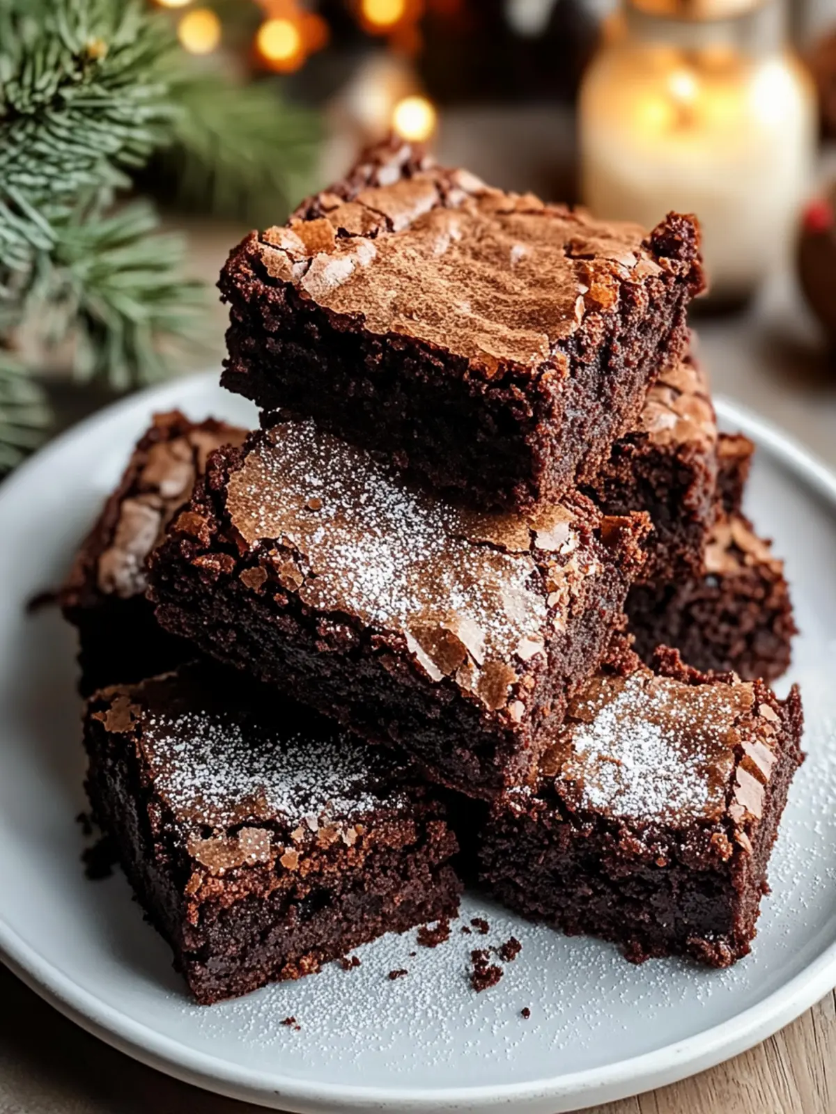 Spiced Chewy Gingerbread Brownies