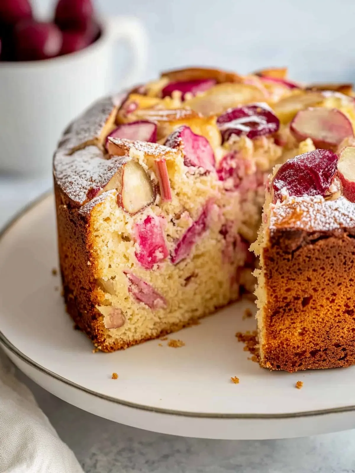 Rhubarb Marzipan Cake