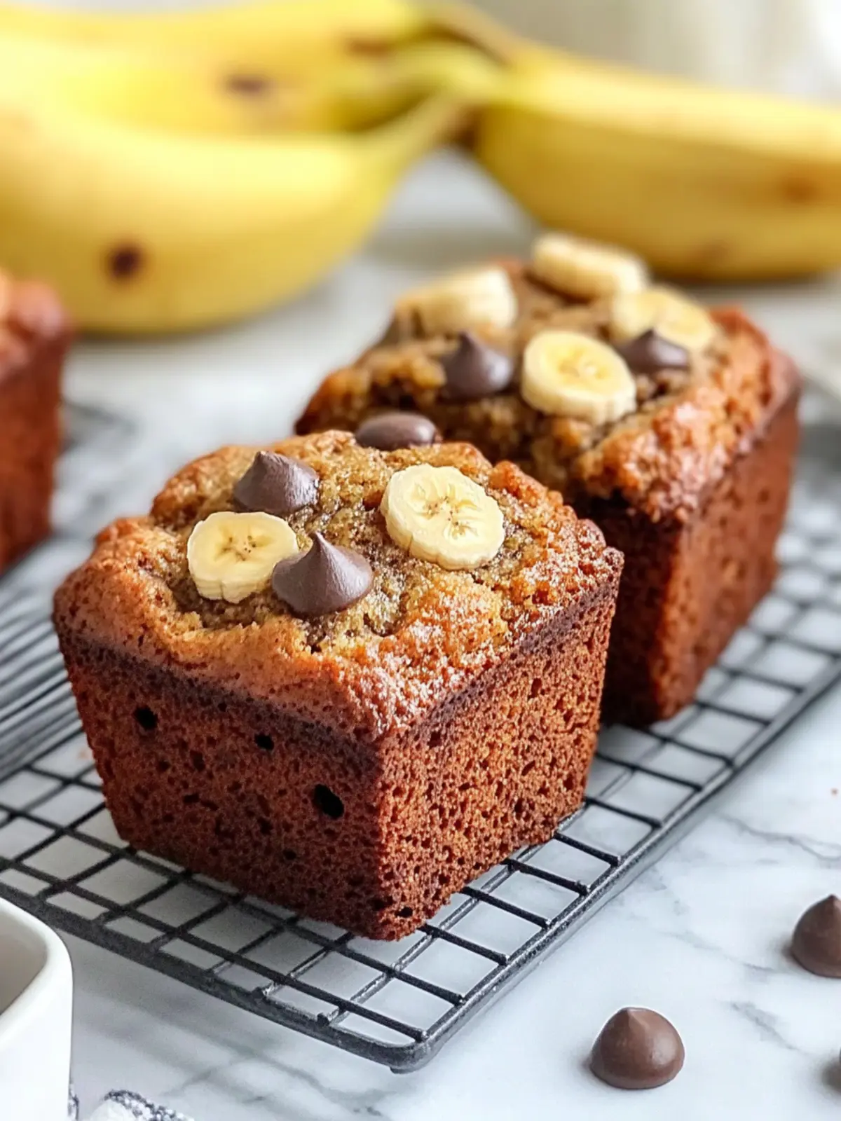 Fluffy Mini Banana Bread Loaves