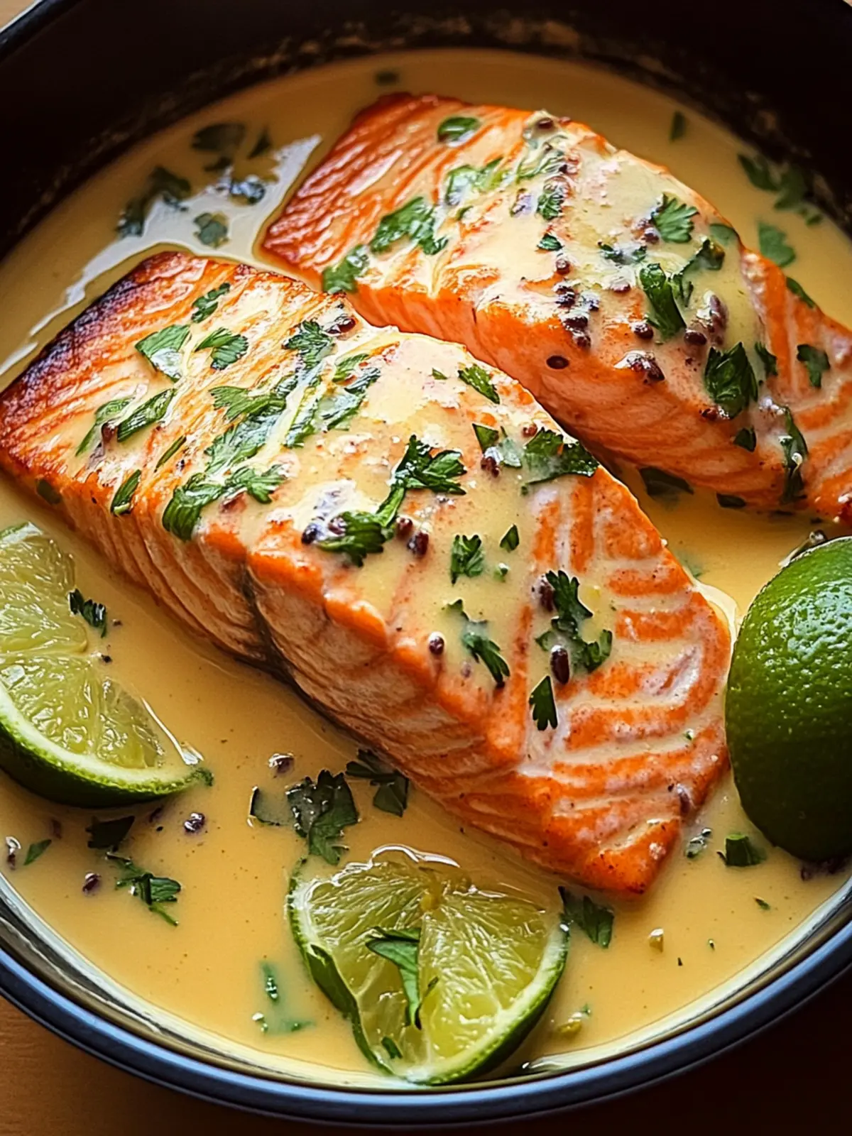 Poached Salmon in Coconut Lime Sauce