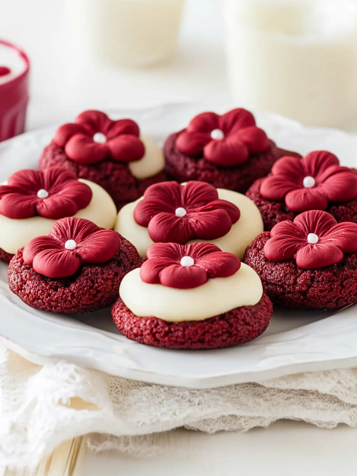 Red Velvet Blossom Cookies