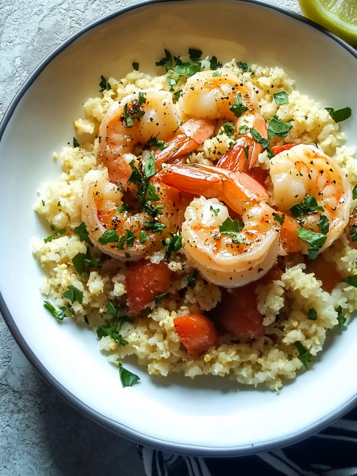 Garlic Shrimp And Cauliflower Rice