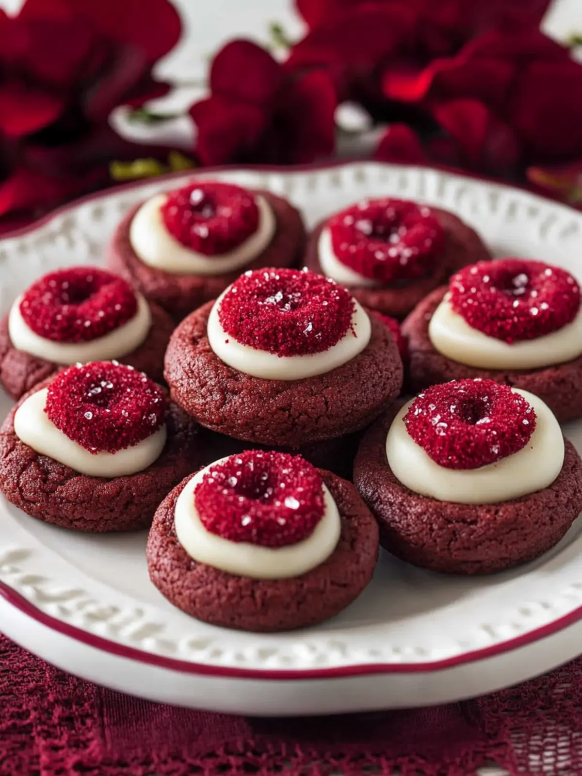 Red Velvet Blossom Cookies