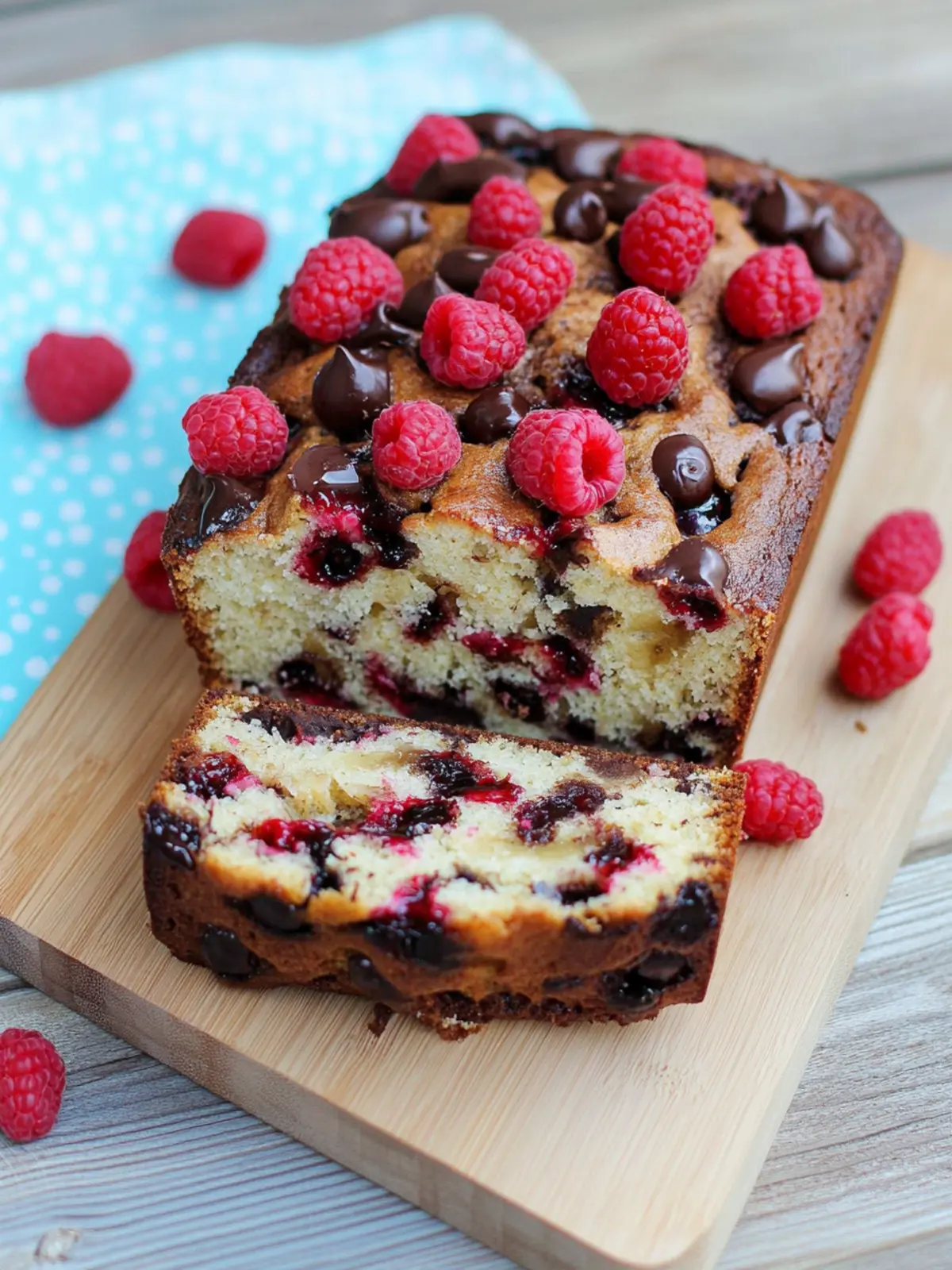 Raspberry Dark Chocolate Banana Bread