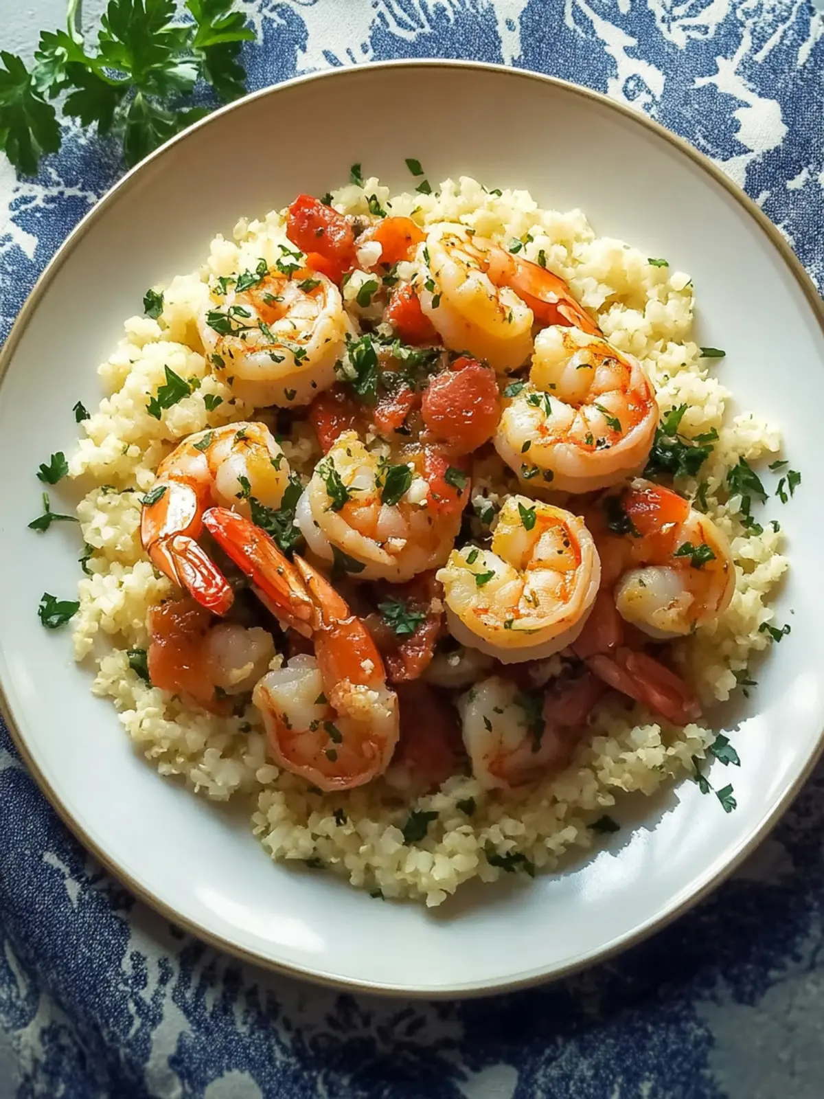 Garlic Shrimp And Cauliflower Rice