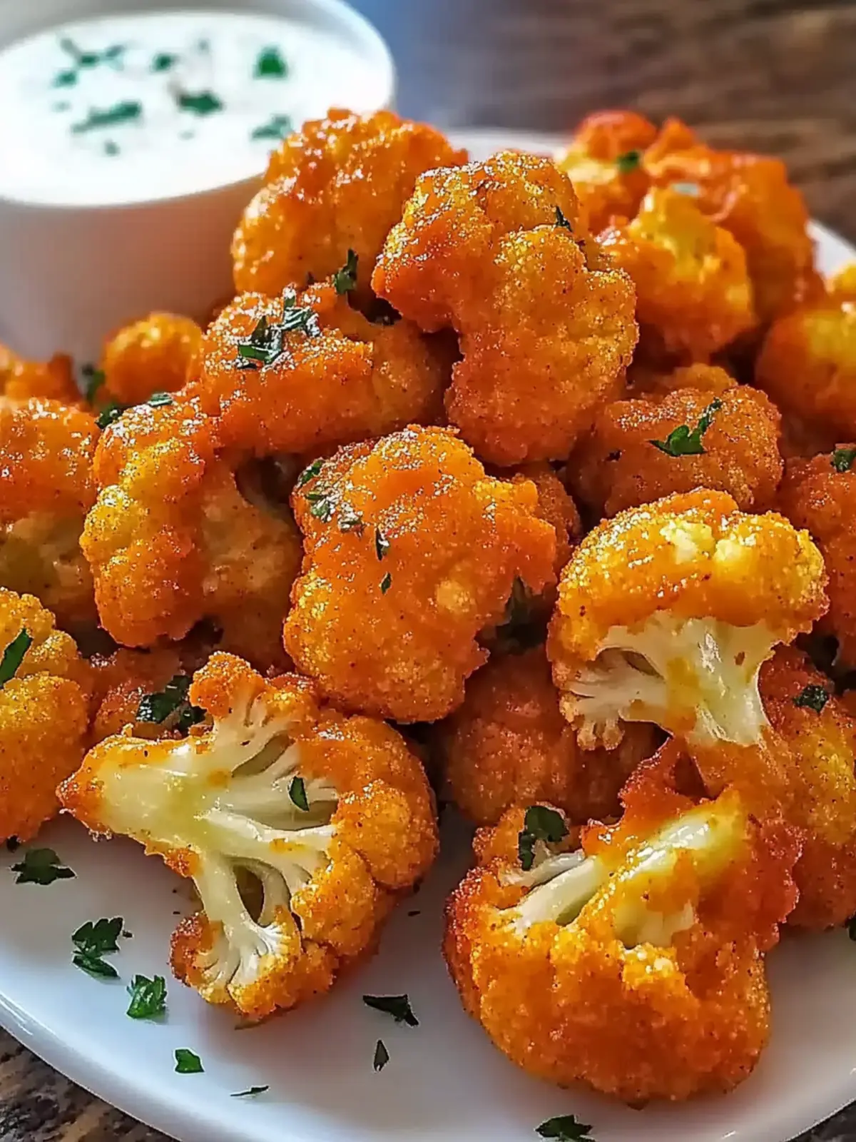 Crispy Buffalo Cauliflower Bites