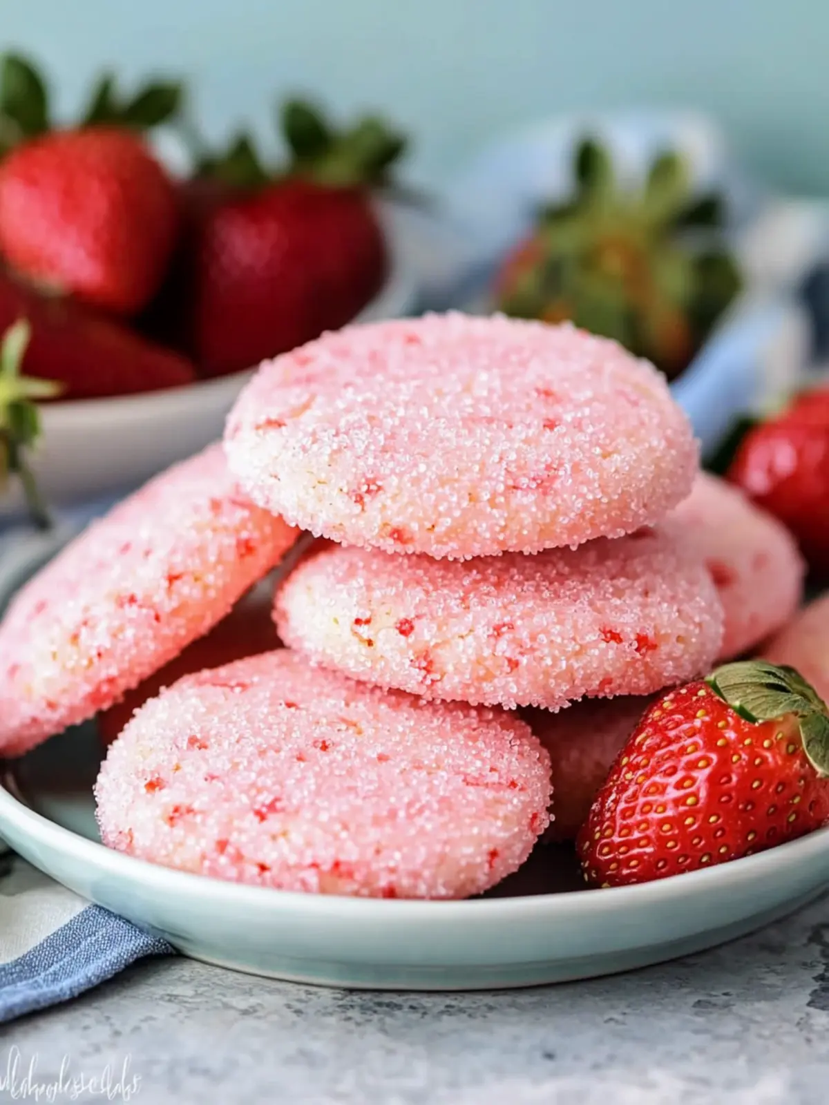 Strawberry Champagne Pink Sugar Cookies