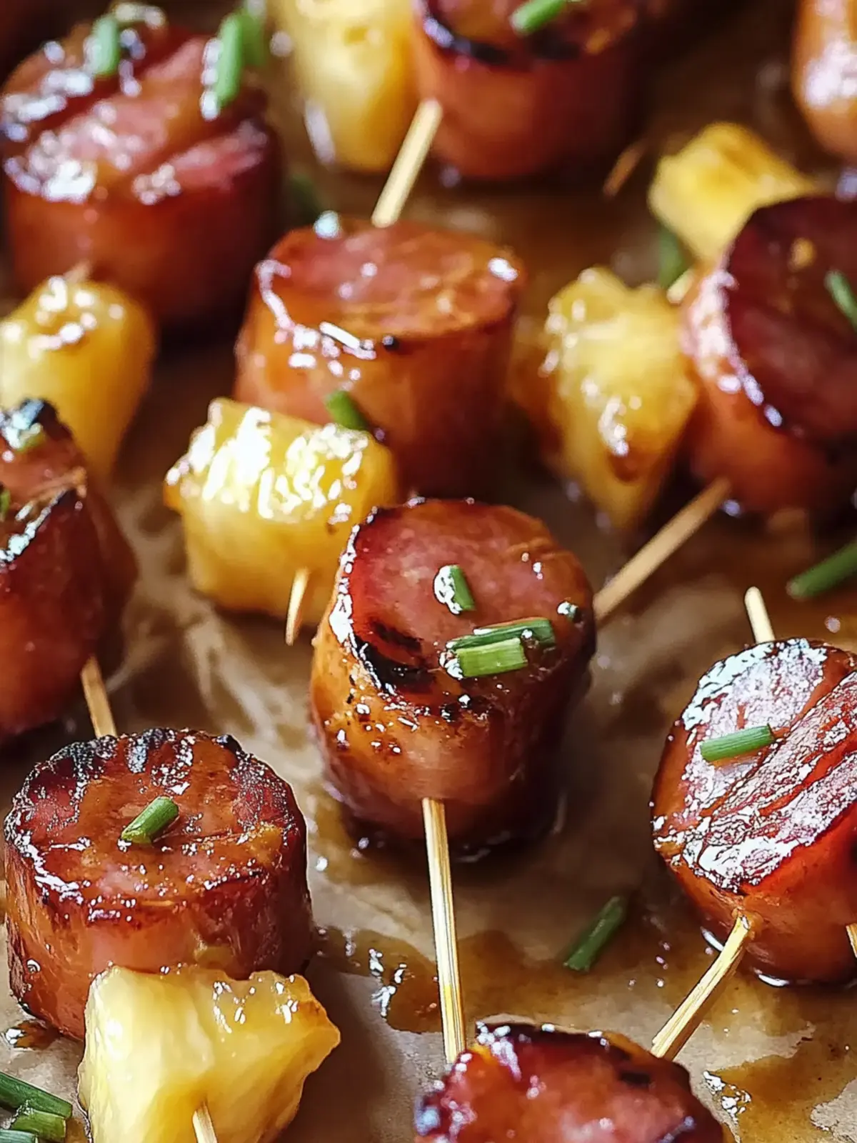 Glazed Kielbasa Pineapple Bites