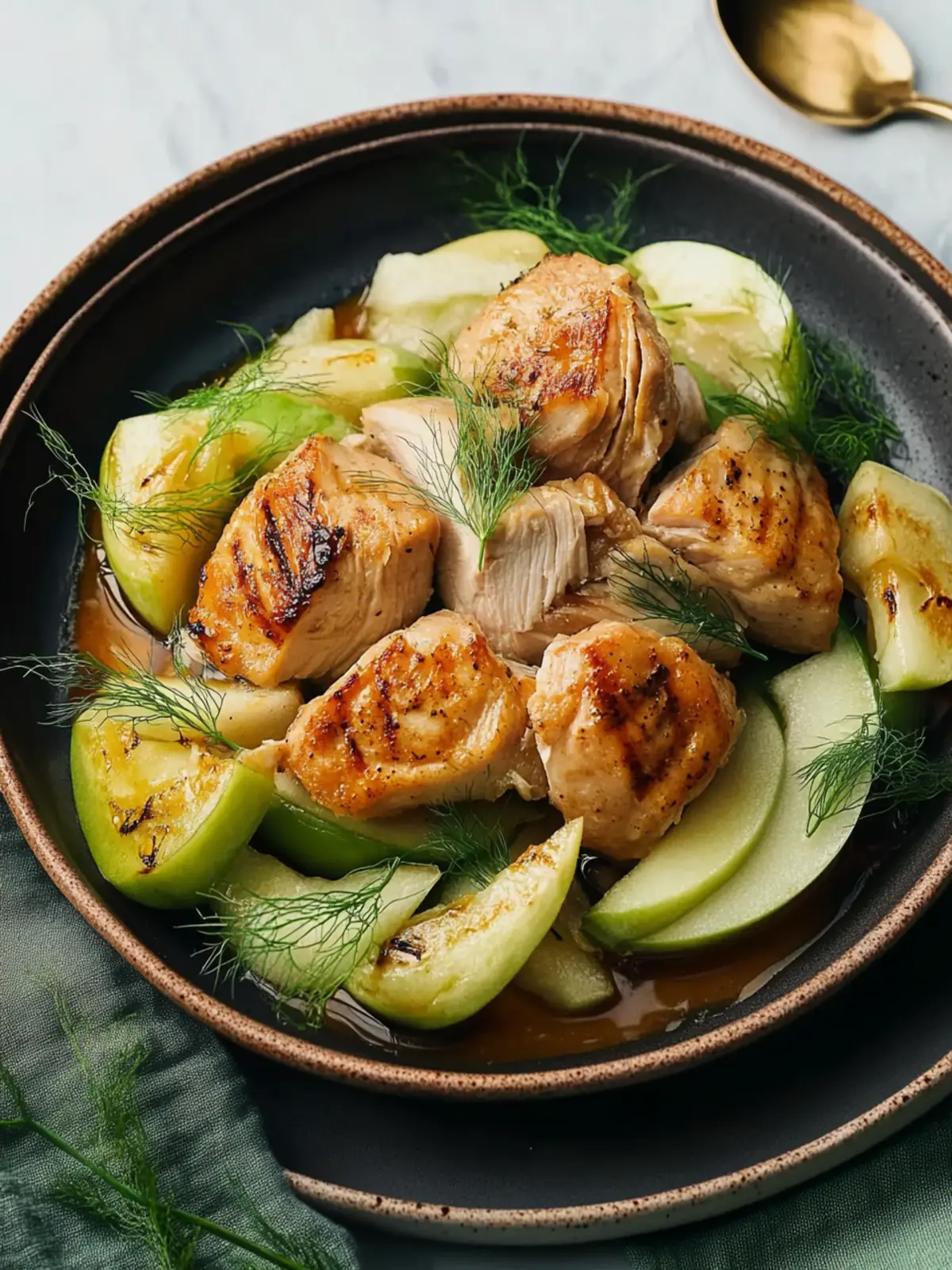 Chicken, Fennel, and Apple Guo-Tie