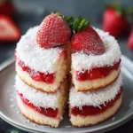 Strawberry Coconut Sponge Cakes