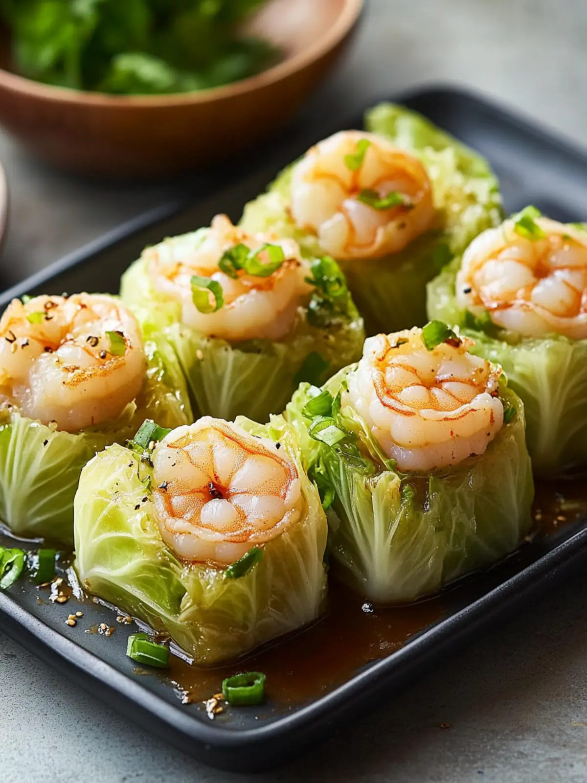 Shrimp & Ginger Stuffed Cabbage Rolls