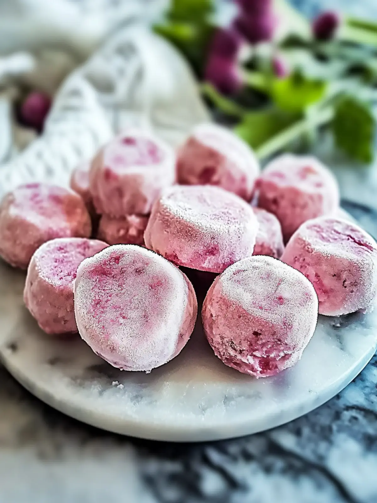 Frozen Rhubarb Yogurt Bites