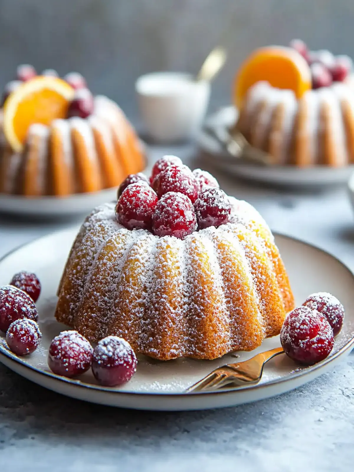 Cranberry Orange Mini Bundt Cakes