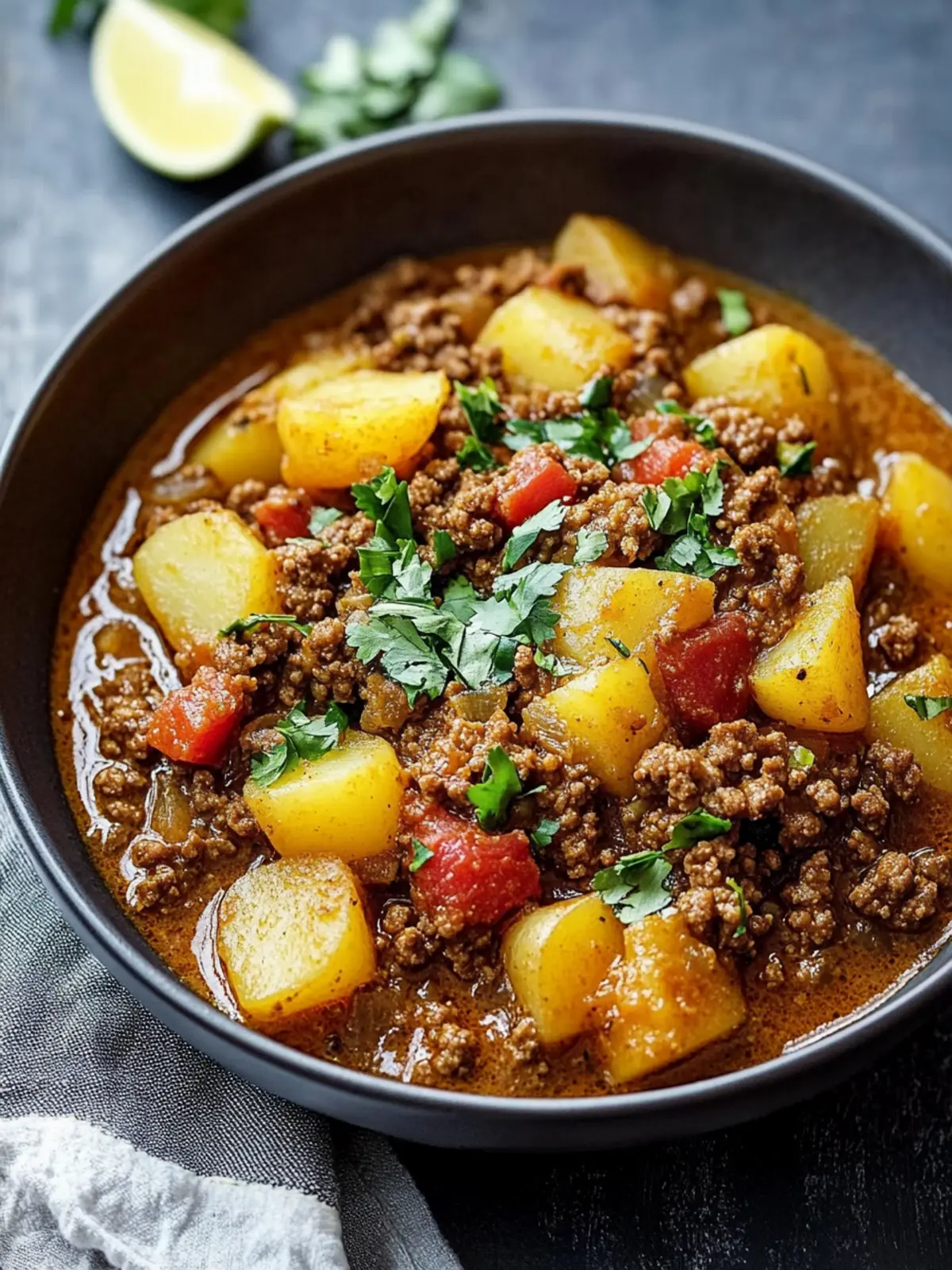 Spicy Ground Beef and Potato Curry